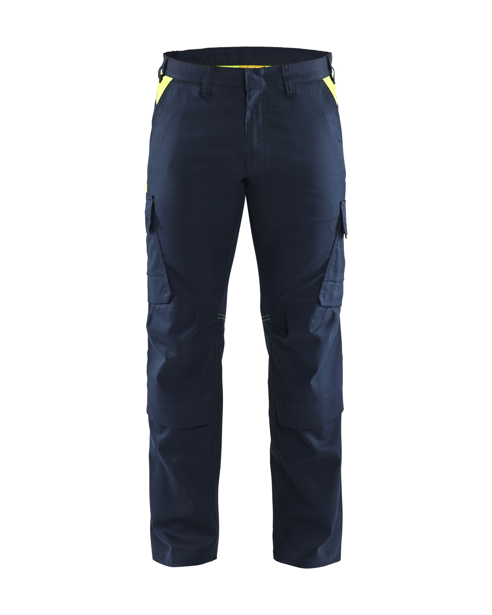 Blåkläder Industri Buks med knælommer stretch - Mørk Marineblå/High Vis Gul [8633] / C44