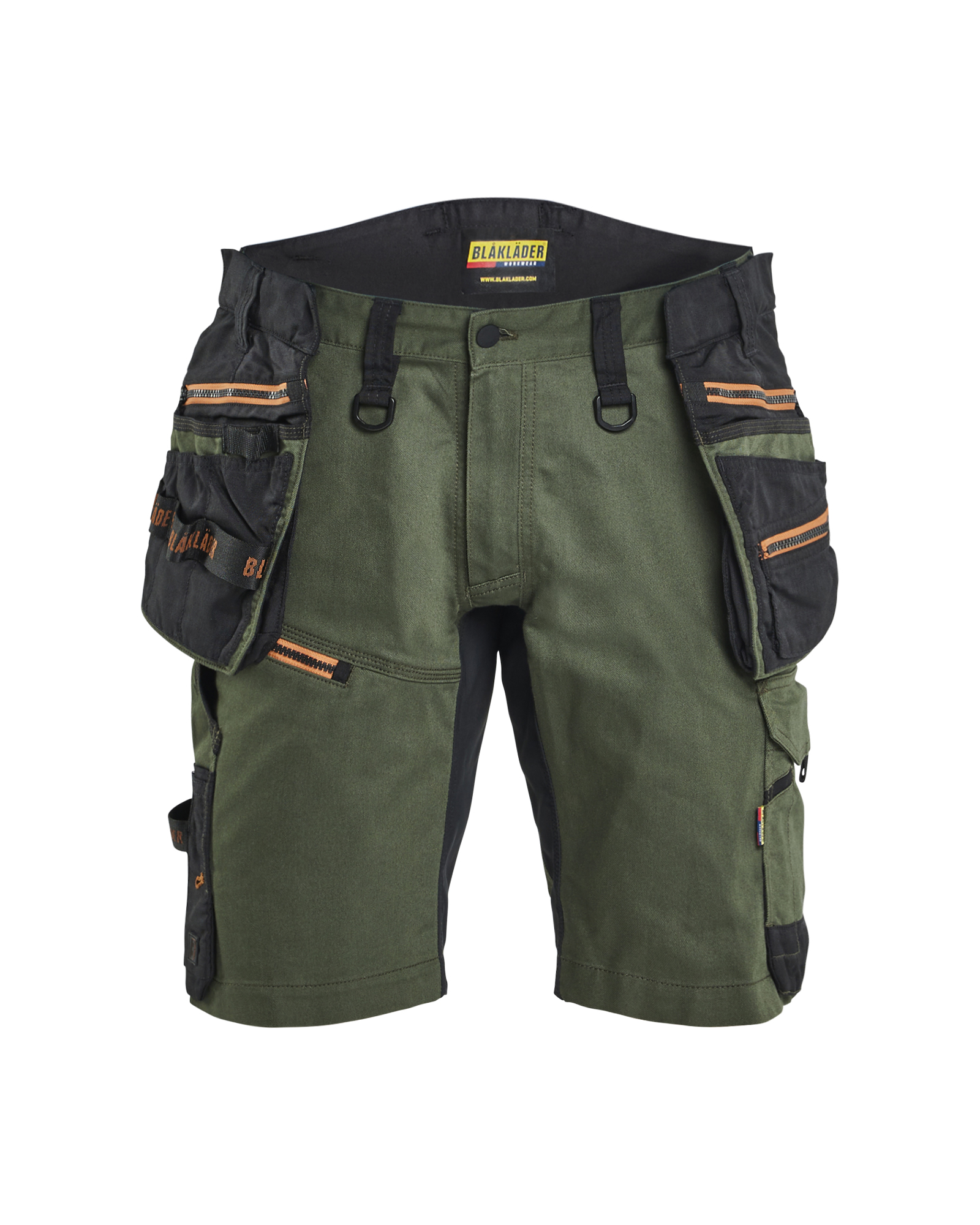 Blåkläder Striker Håndværkershorts med Stretch - Skovgrøn/Rust [4240] / C44