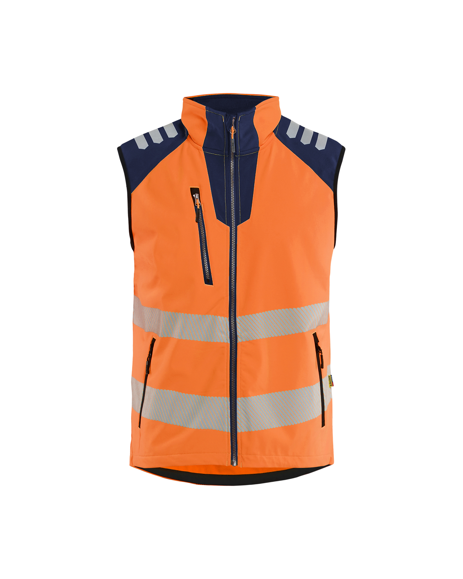 Blåkläder High Vis Softshell-Vest - High Vis Orange/Marineblå [5389] / XS