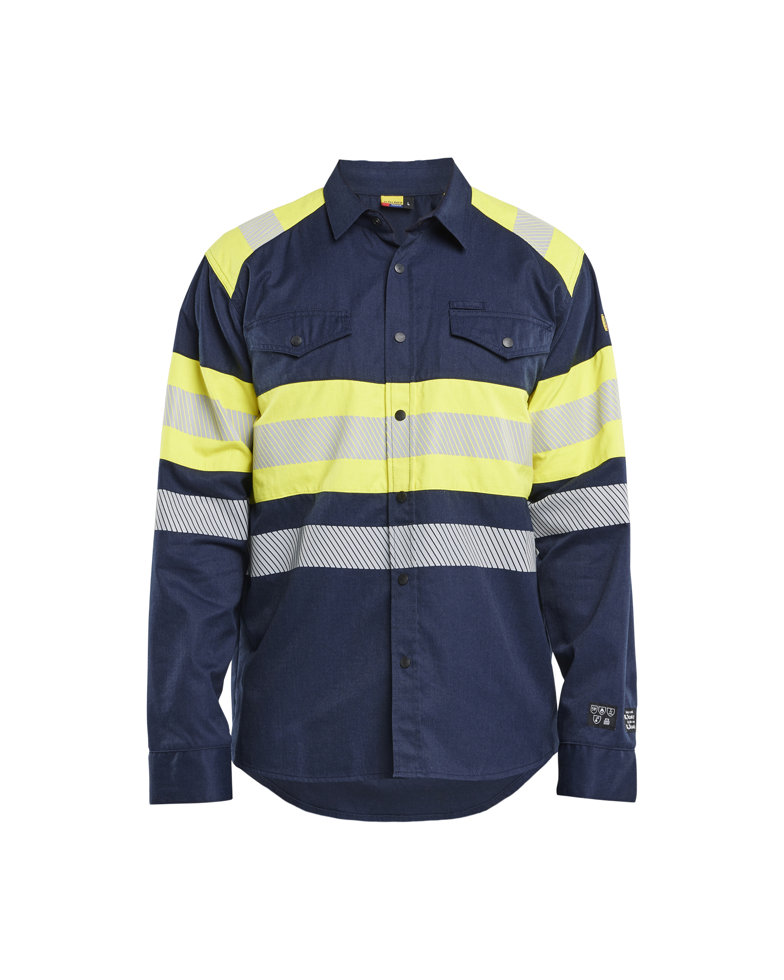 Blåkläder Multinorm Skjorte Inherent - Marineblå/High Vis Gul [8933] / XS