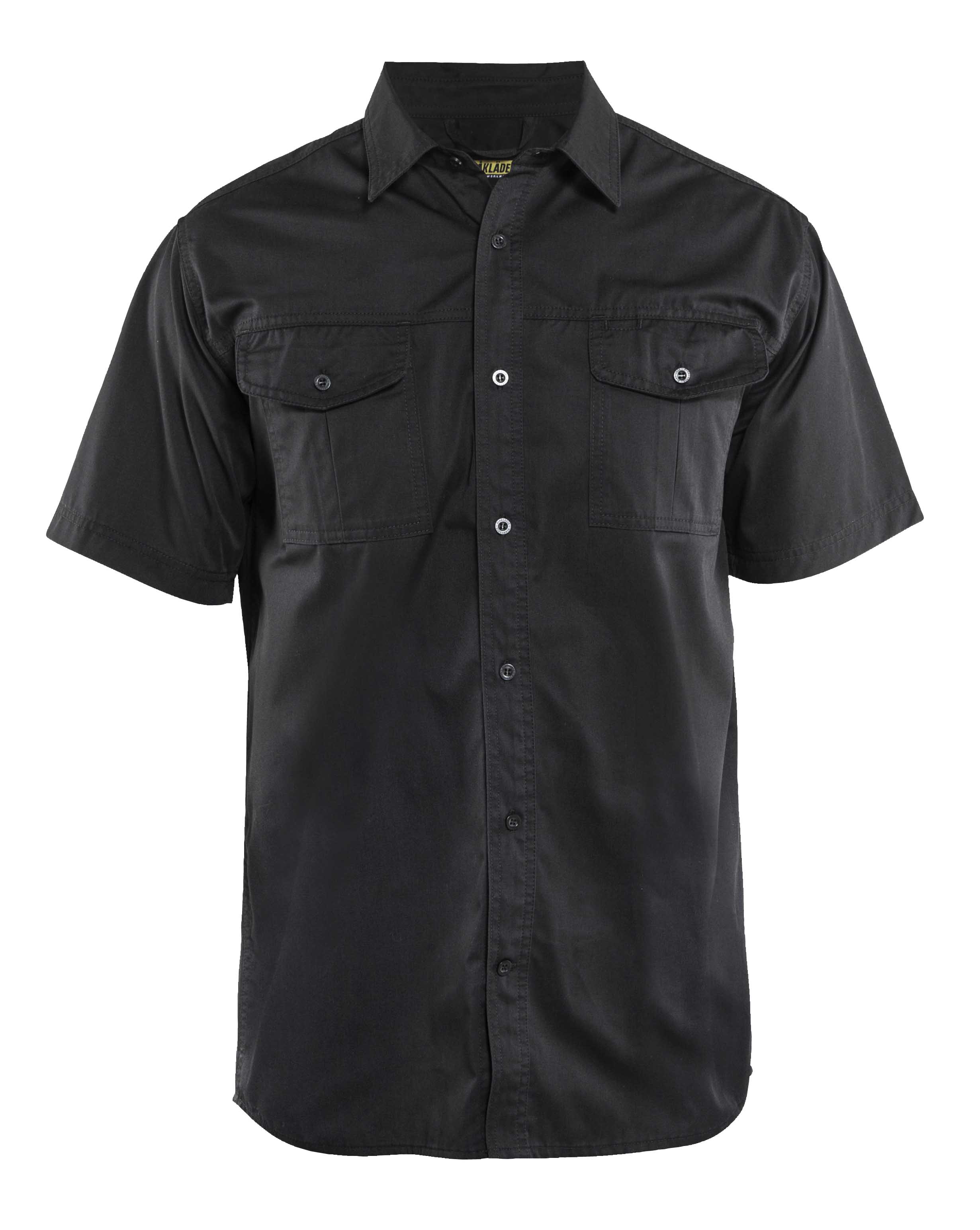 Blåkläder Twill Skjorte kort ærme - Sort [9900] / XS