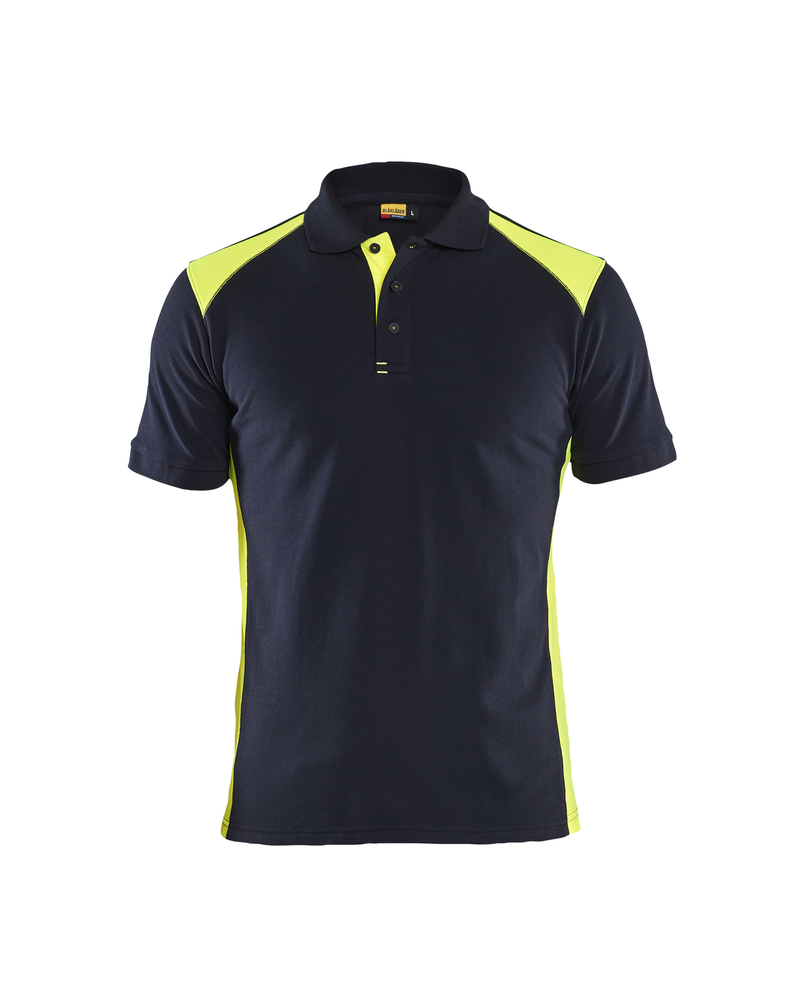 Blåkläder Poloshirt - Mørk Marineblå/High Vis Gul [8633] / XS