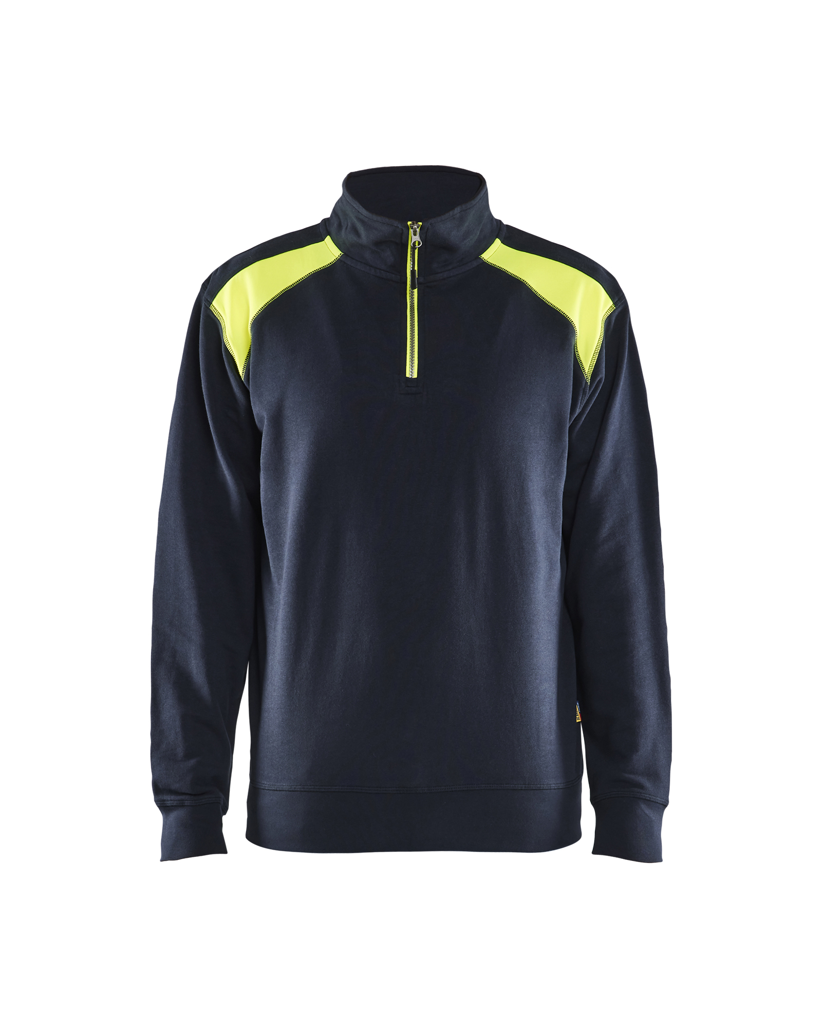 Blåkläder Sweatshirt half zip - Mørk Marineblå/High Vis Gul [8633] / XS