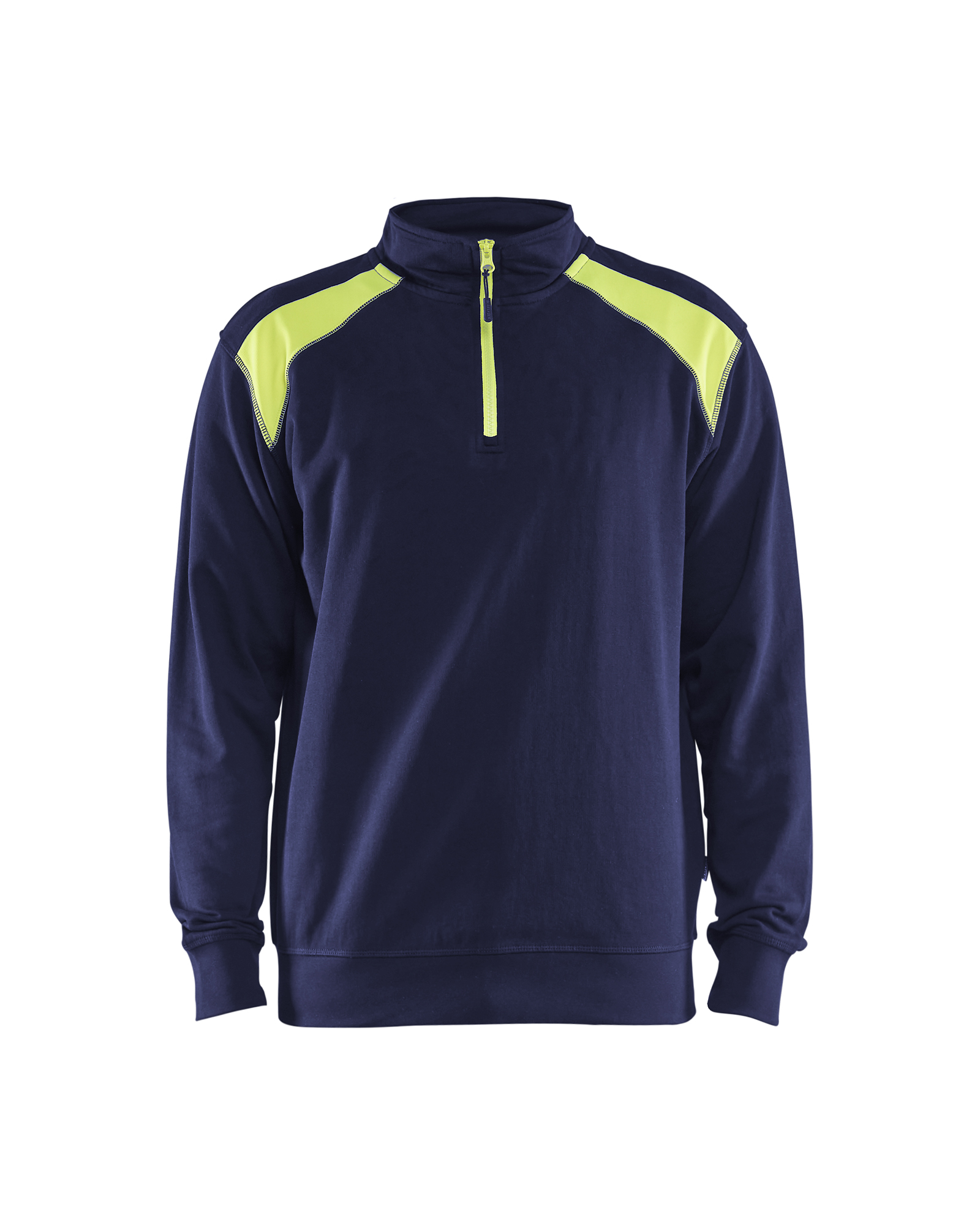 Blåkläder Sweatshirt half zip - Marineblå/High Vis Gul [8933] / XS