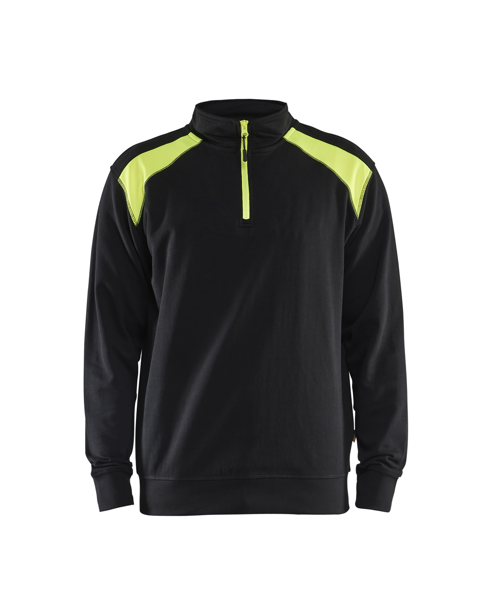 Blåkläder Sweatshirt half zip - Sort/High Vis Gul [9933] / XS