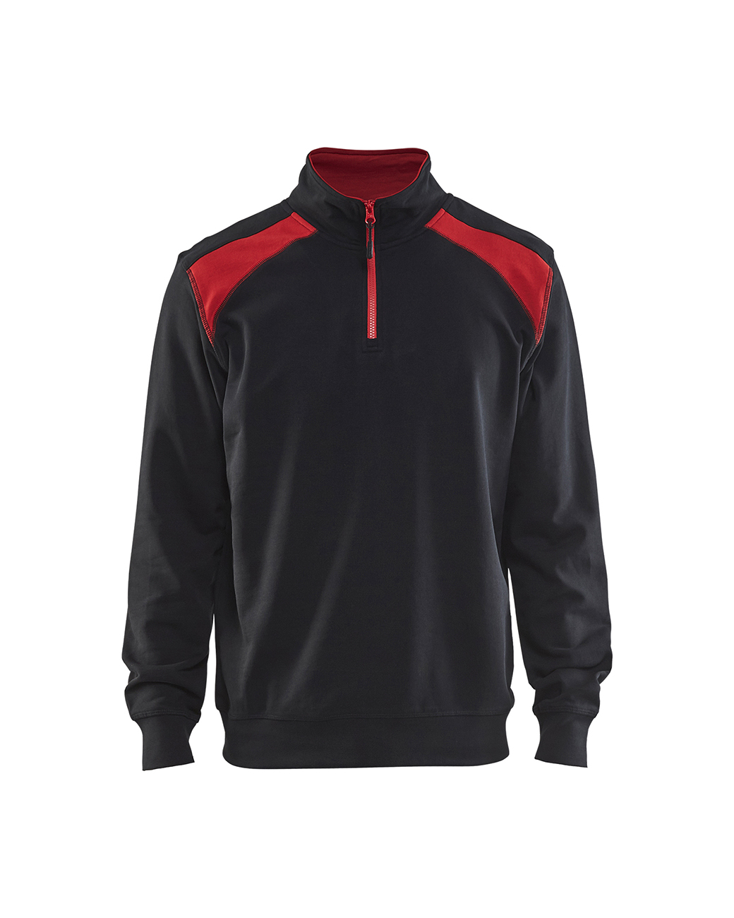 Blåkläder Sweatshirt half zip - Sort/Rød [9956] / XS