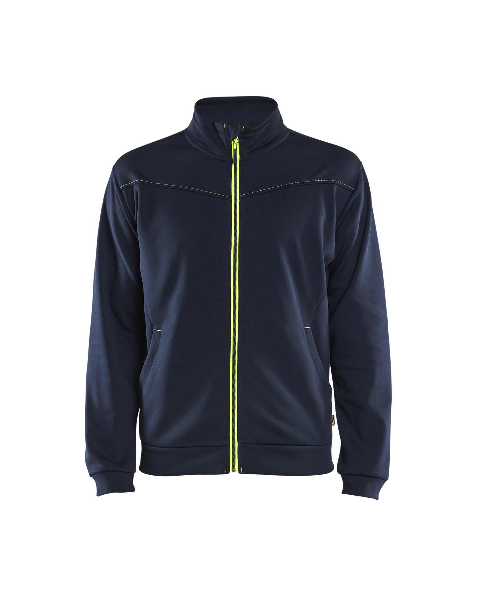 Blåkläder Sweatshirt full zip - Mørk Marineblå/High Vis Gul [8633] / XS