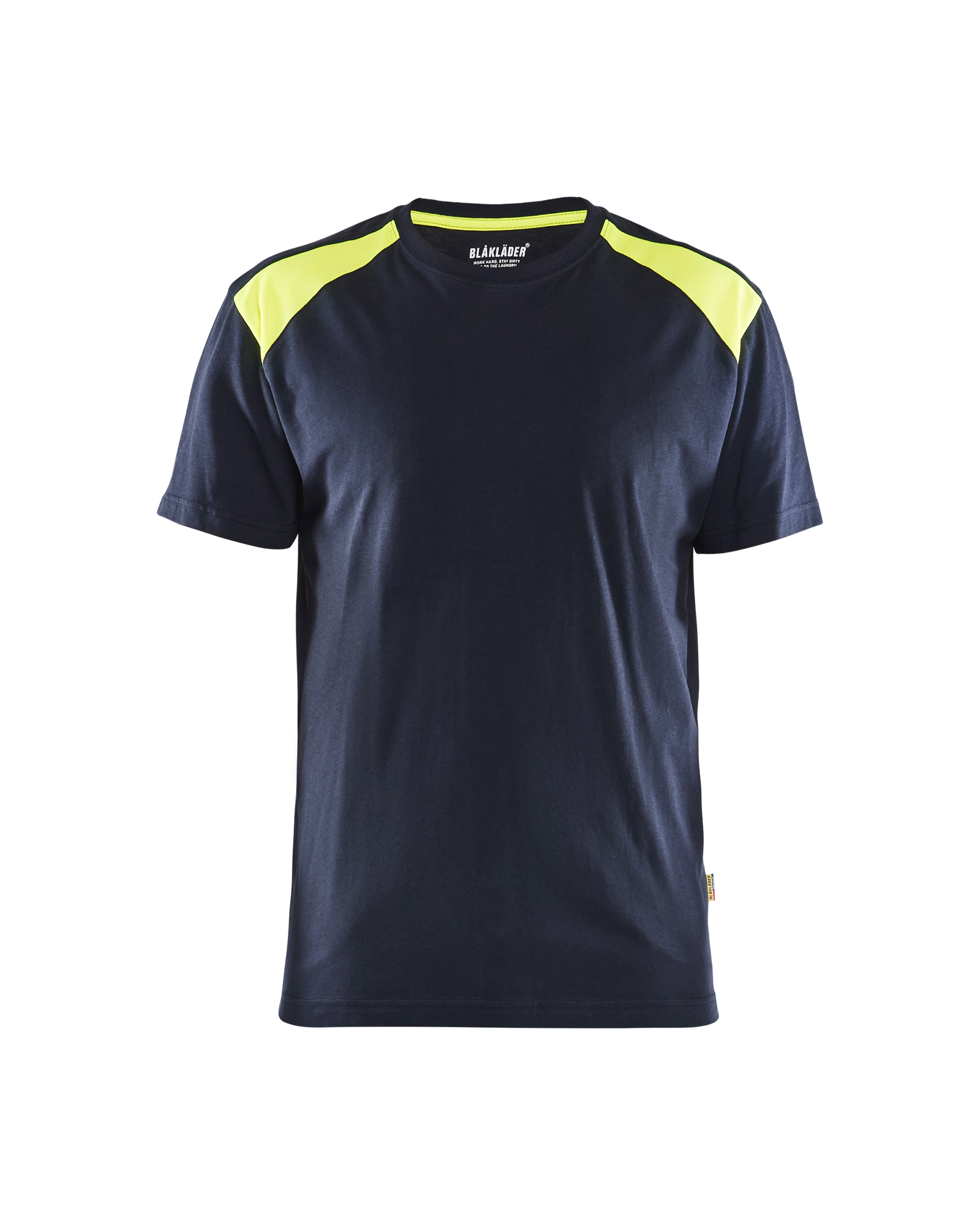 Blåkläder T-shirt - Mørk Marineblå/High Vis Gul [8633] / XS