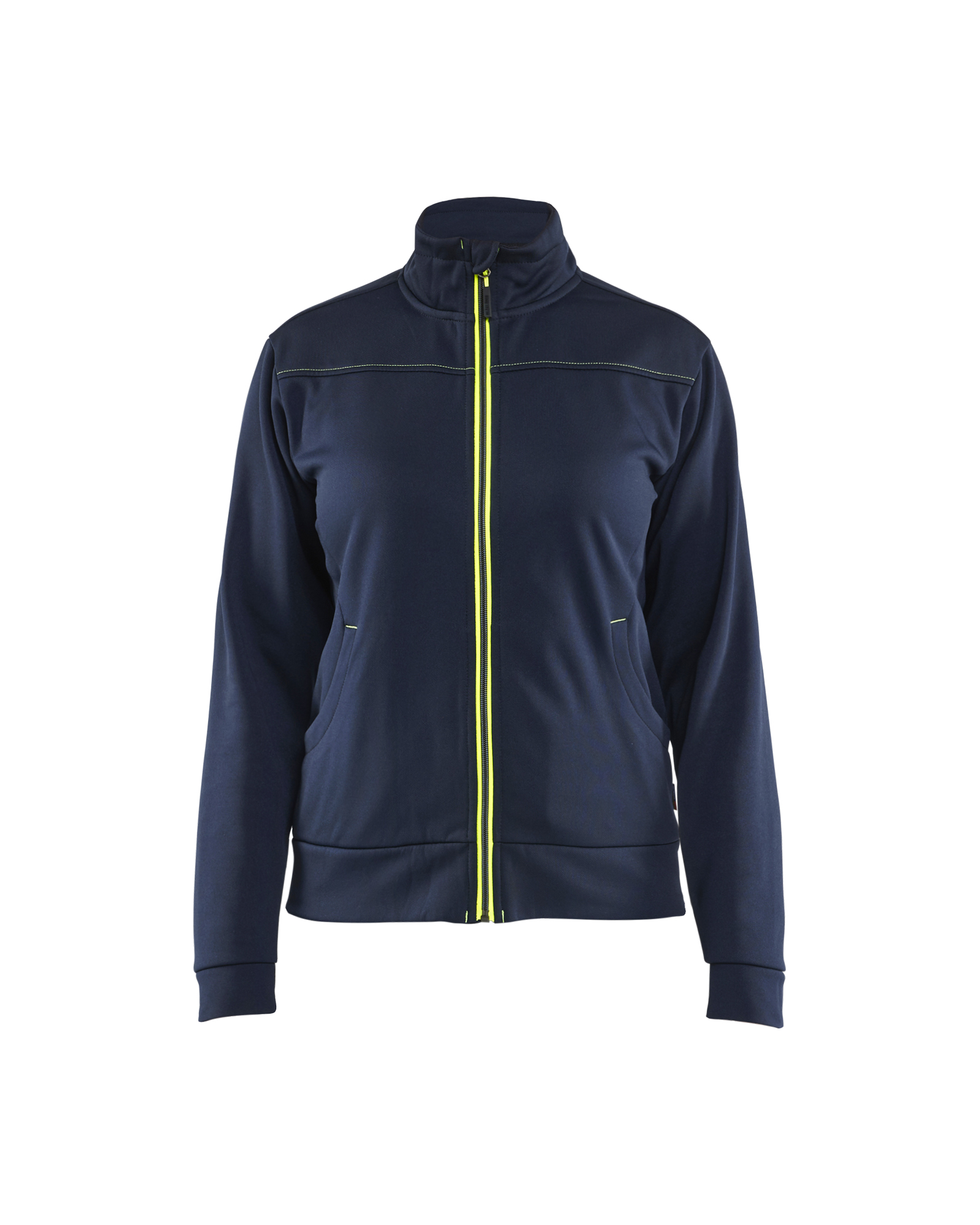 Blåkläder Dame Sweatshirt full zip - Mørk Marineblå/High Vis Gul [8633] / XS