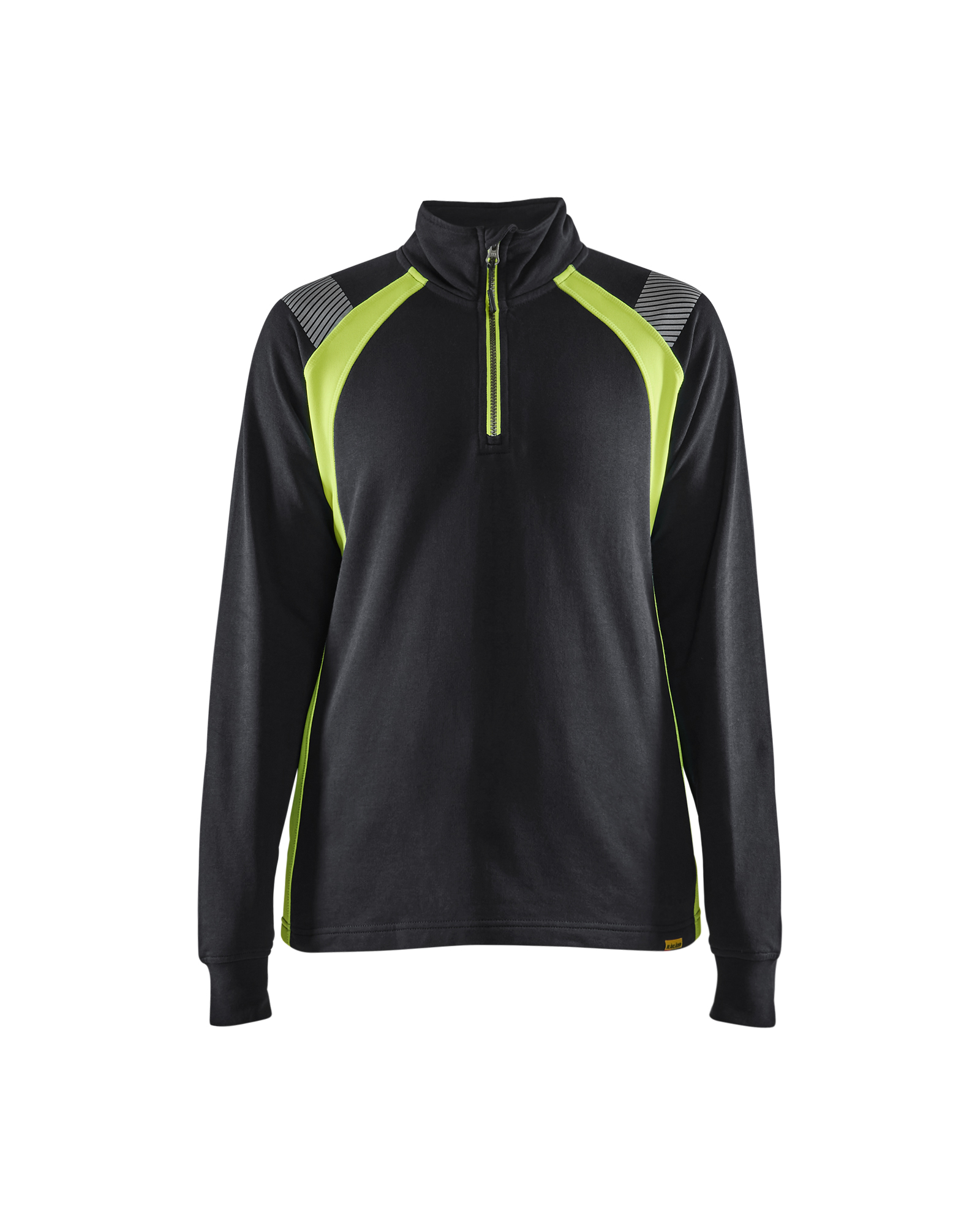 Blåkläder Dame Sweatshirt half zip - Sort/High Vis Gul [9933] / XS