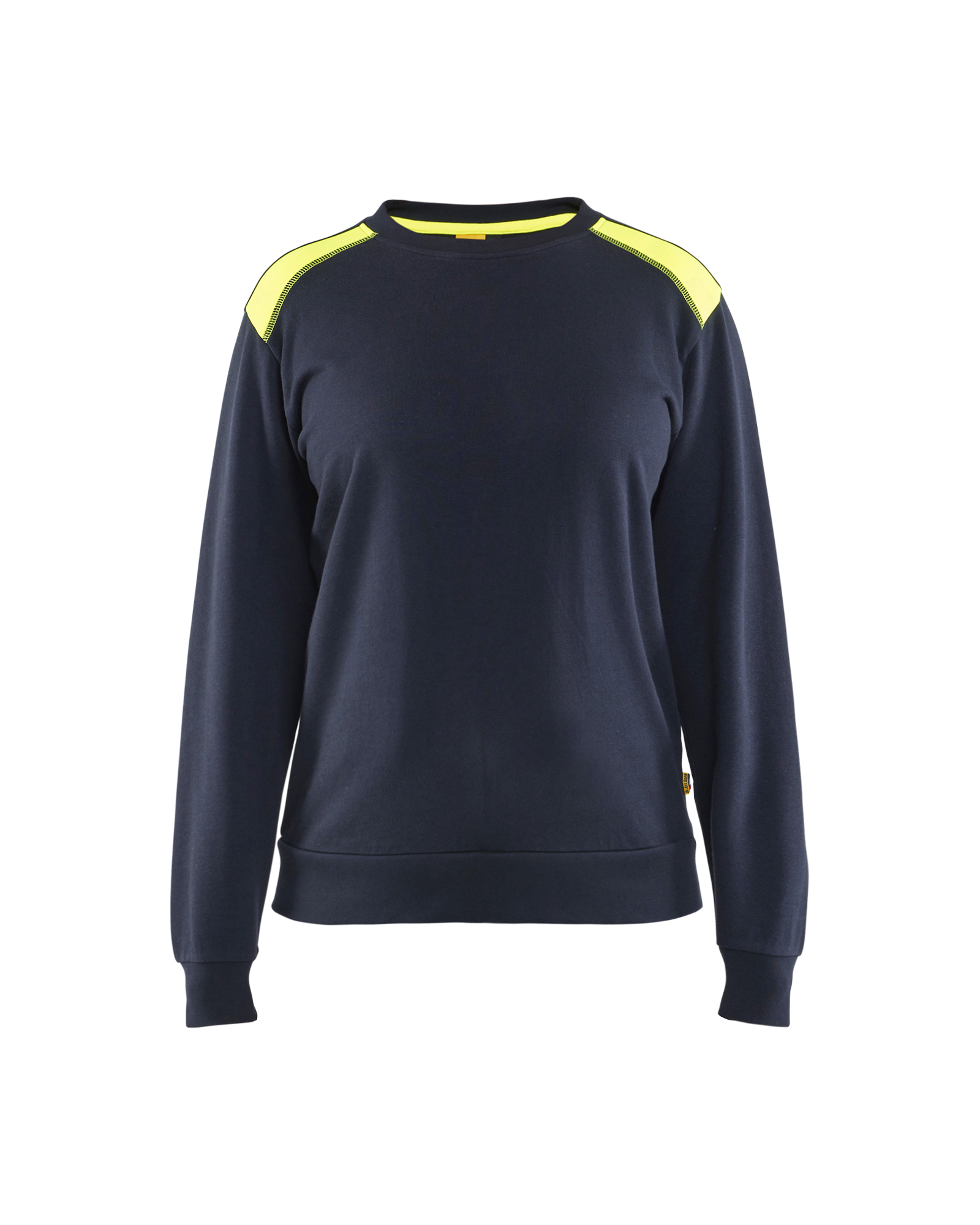 Blåkläder Dame Sweatshirt - Mørk Marineblå/High Vis Gul [8633] / XS