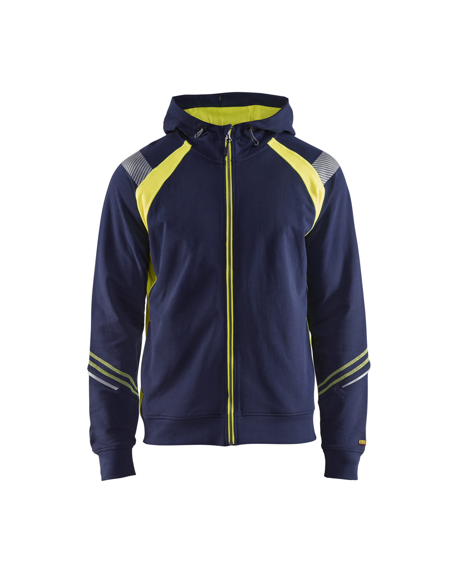 Blåkläder Hættetrøje full zip - Marineblå/High Vis Gul [8933] / XS