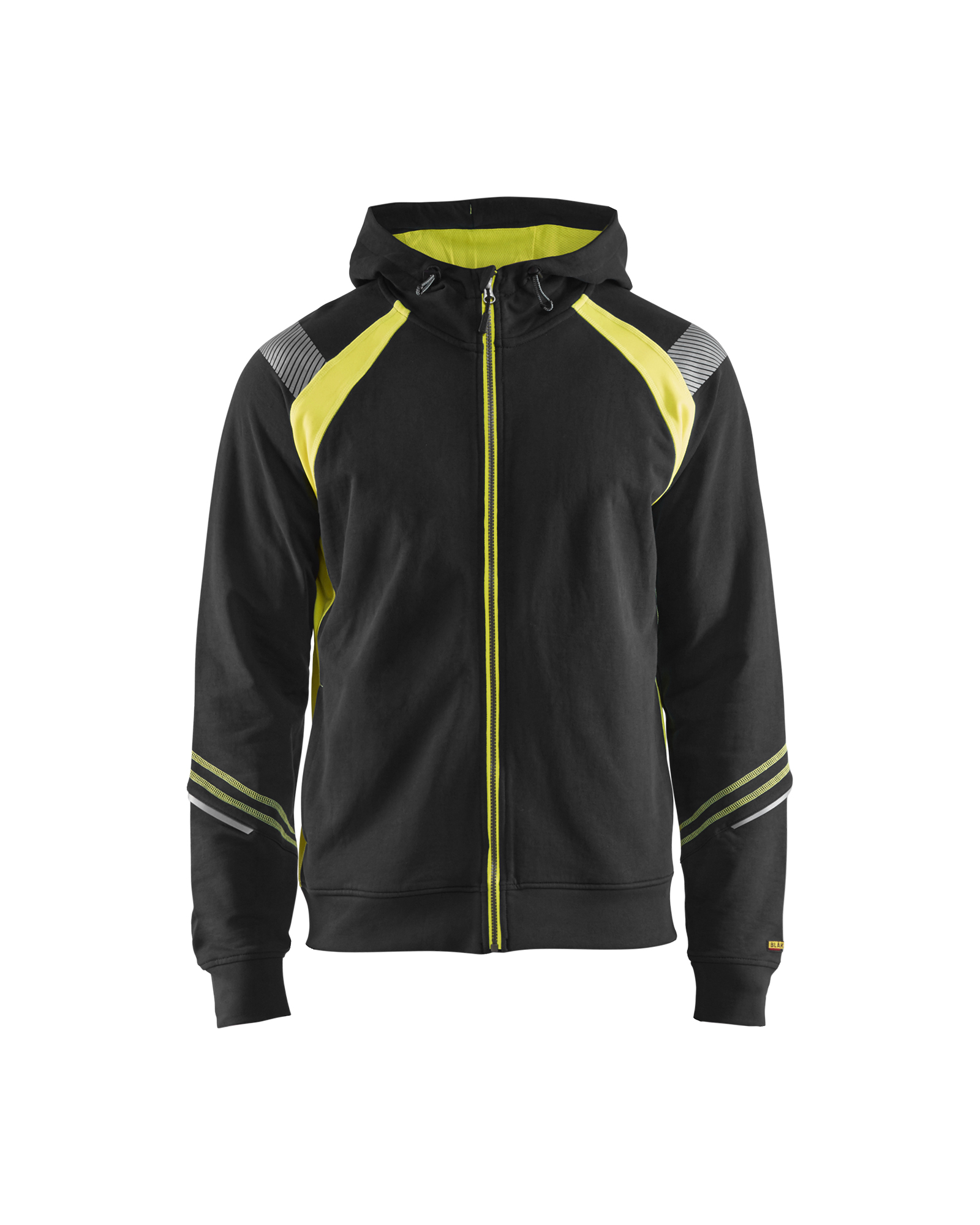 Blåkläder Hættetrøje full zip - Sort/High Vis Gul [9933] / XS