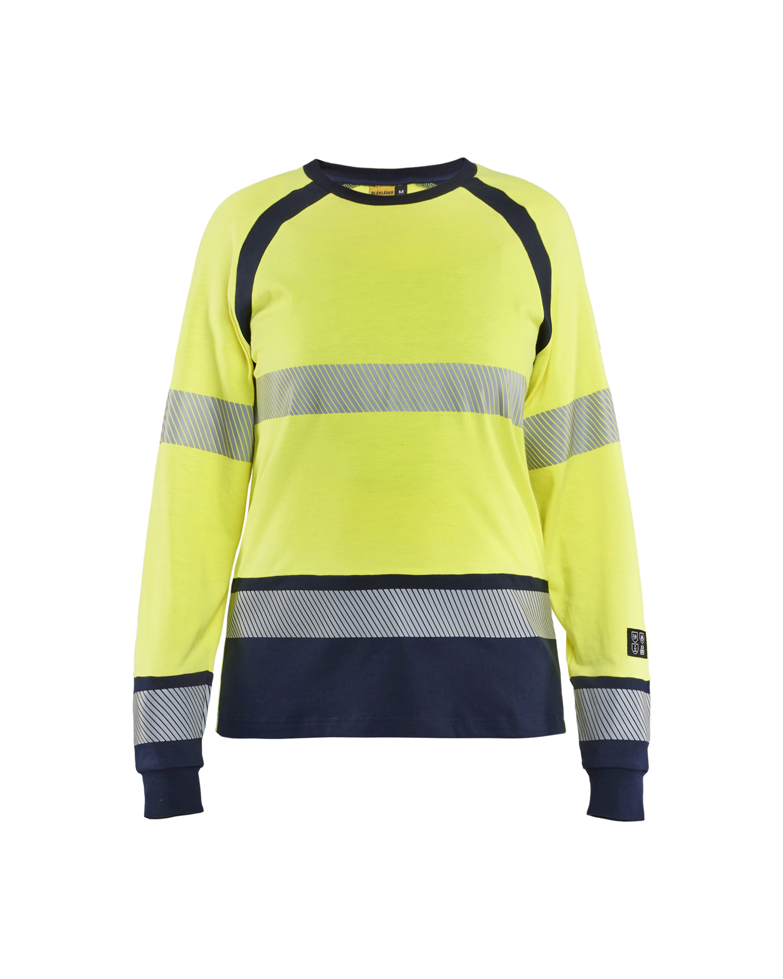 Blåkläder Dame Multinorm T-Shirt Lang Ærme Inherent - High Vis Gul/Marineblå [3389] / XS