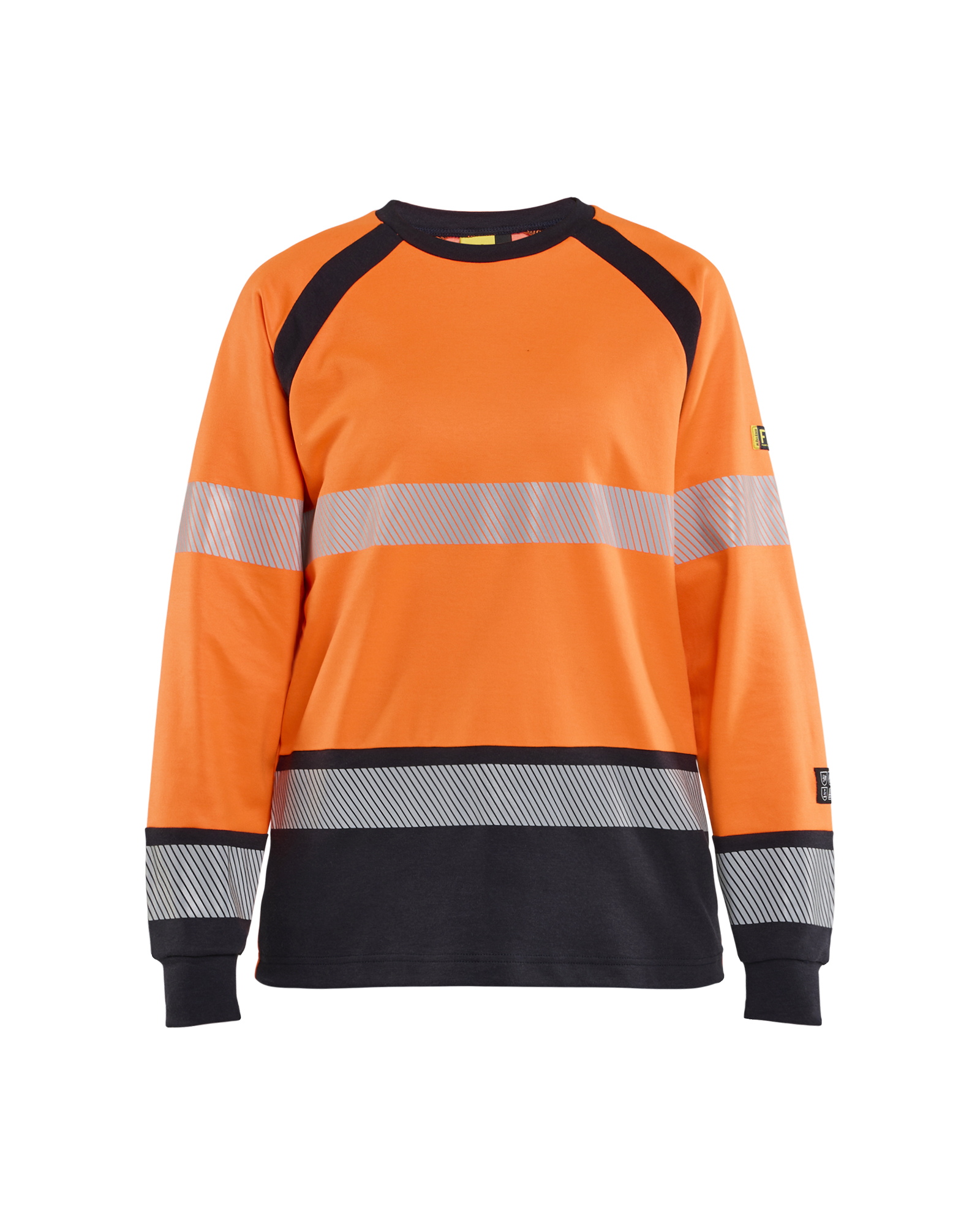 Blåkläder Dame Multinorm T-shirt Lang Ærme Inherent - High Vis Orange/Marineblå [5389] / XS