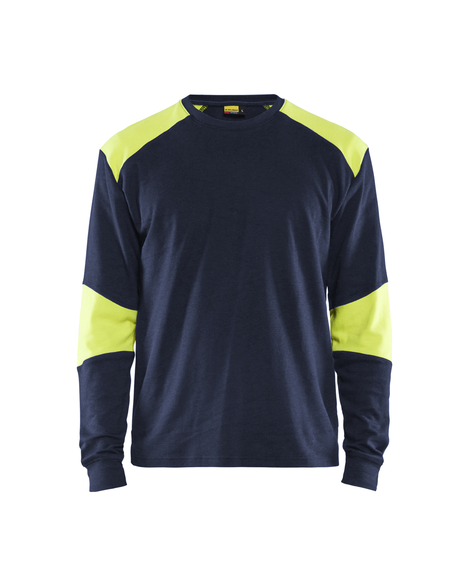 Blåkläder Flammehæmmende T-Shirt Lang Ærme Inherent - Marineblå/High Vis Gul [8933] / XS