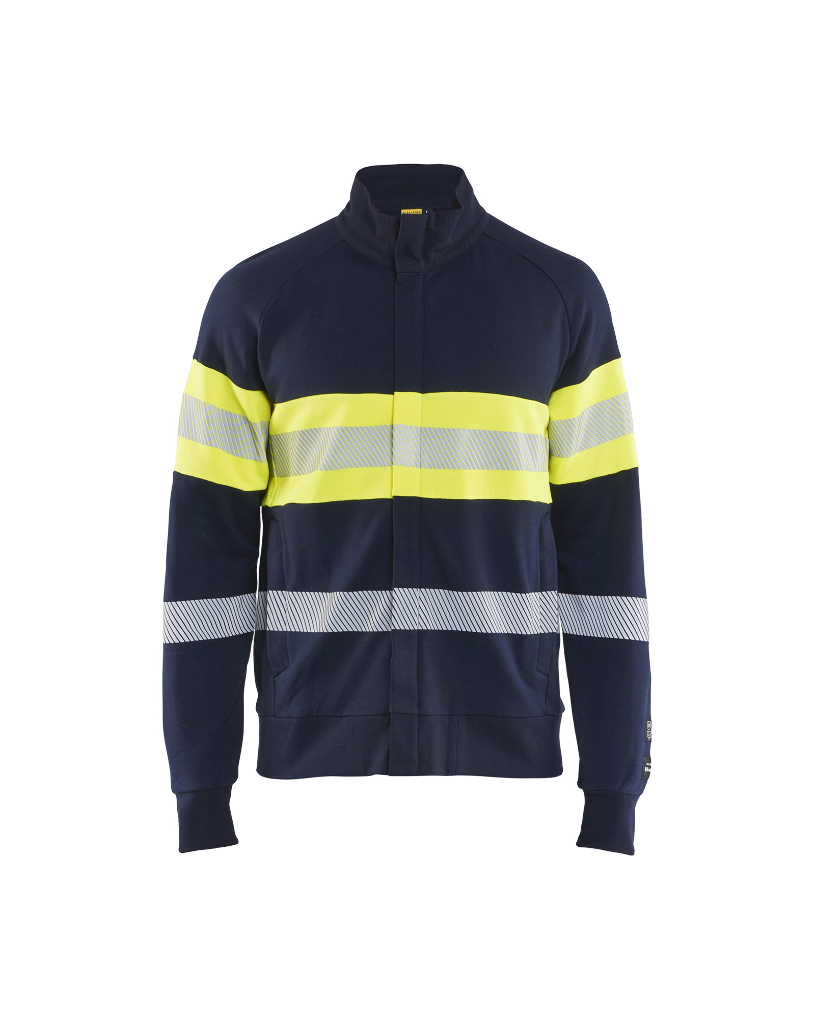 Blåkläder Multinorm Sweatshirt Full Zip Inherent - Marineblå/High Vis Gul [8933] / XS