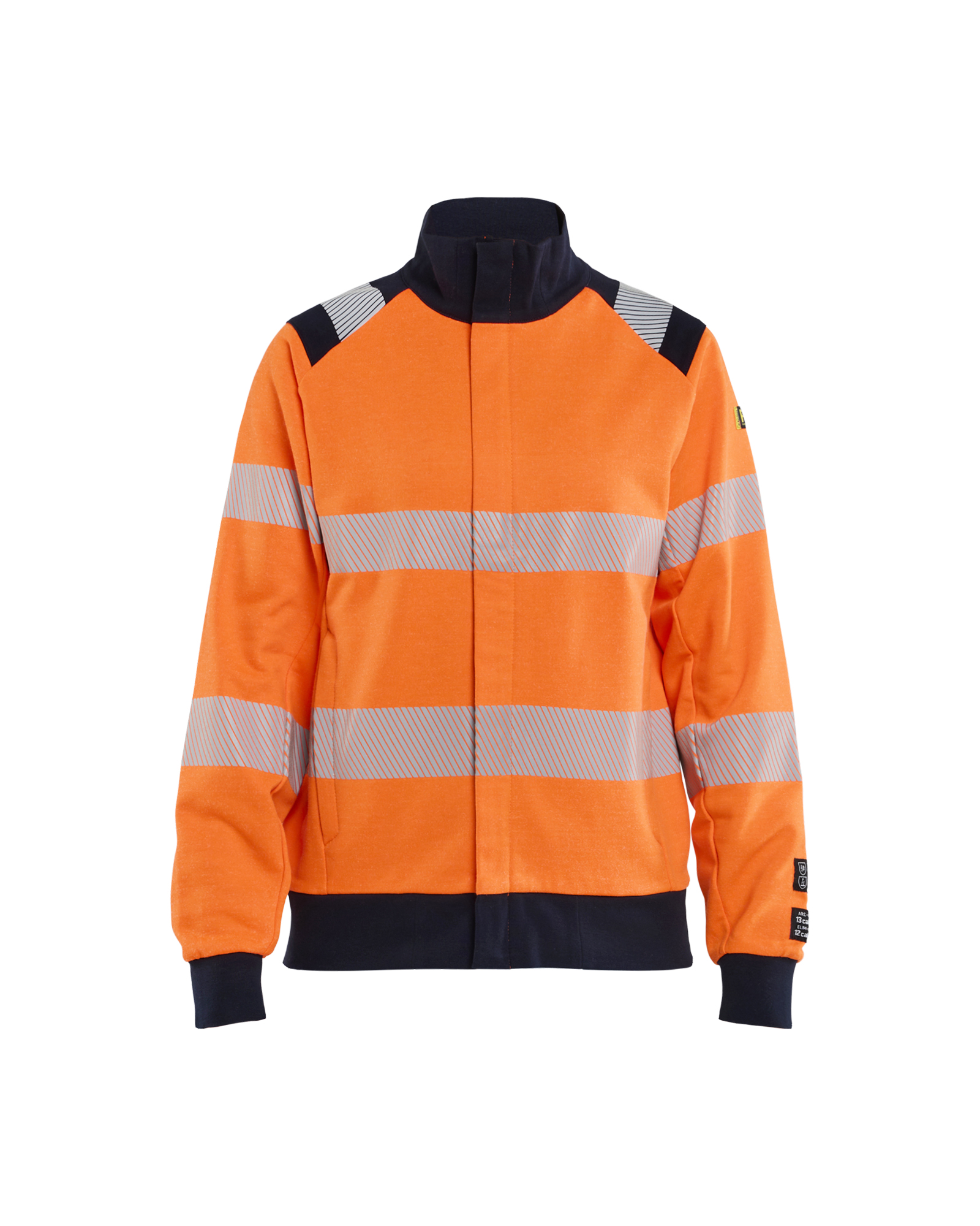 Blåkläder Dame Multinorm Sweatshirt Full Zip Inherent - High Vis Orange/Marineblå [5389] / XS