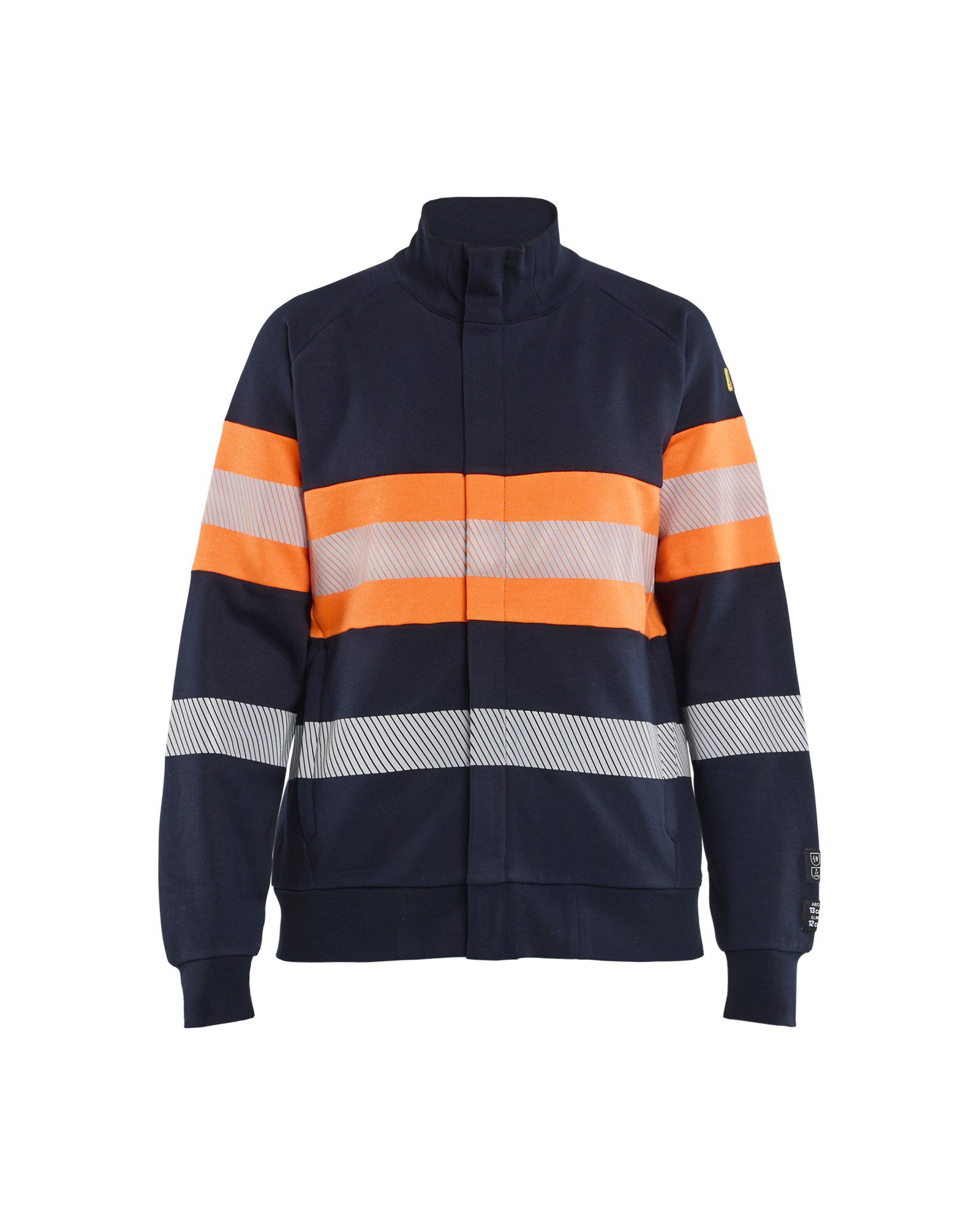 Blåkläder Dame Multinorm Sweatshirt Full Zip Inherent - Marineblå/High Vis Orange [8953] / XS