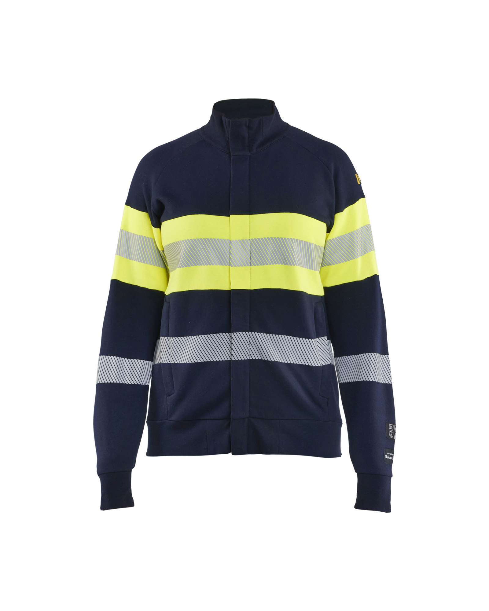 Blåkläder Dame Multinorm Sweatshirt Full Zip Inherent - Marineblå/High Vis Gul [8933] / XS