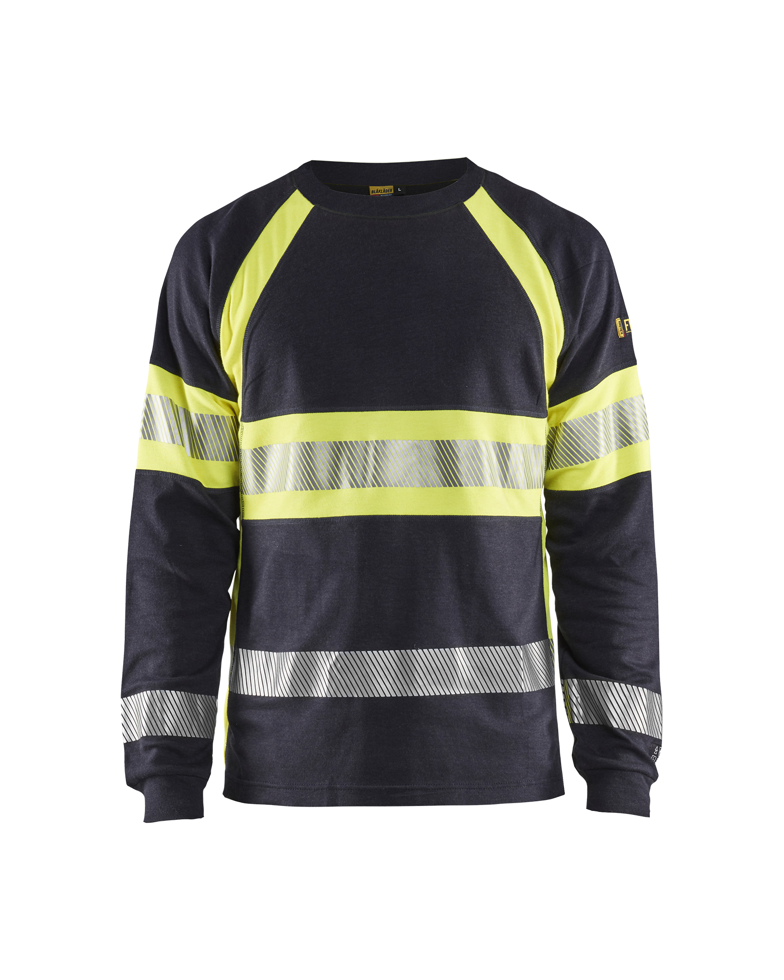 Blåkläder Multinorm T-Shirt Lang Ærme Inherent - Marineblå/High Vis Gul [8933] / XS