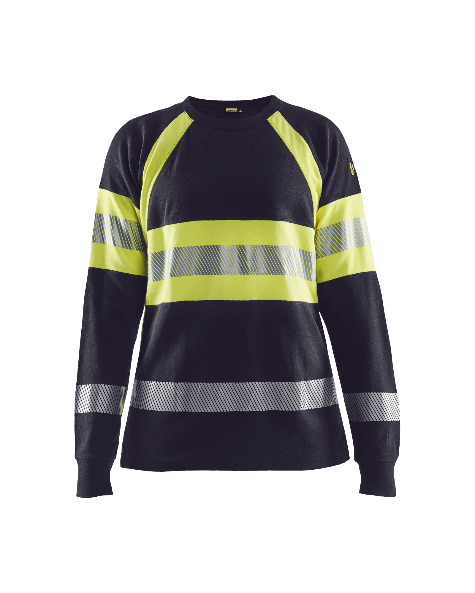 Blåkläder Dame Multinorm T-Shirt Lang Ærme Inherent - Marineblå/High Vis Gul [8933] / XS