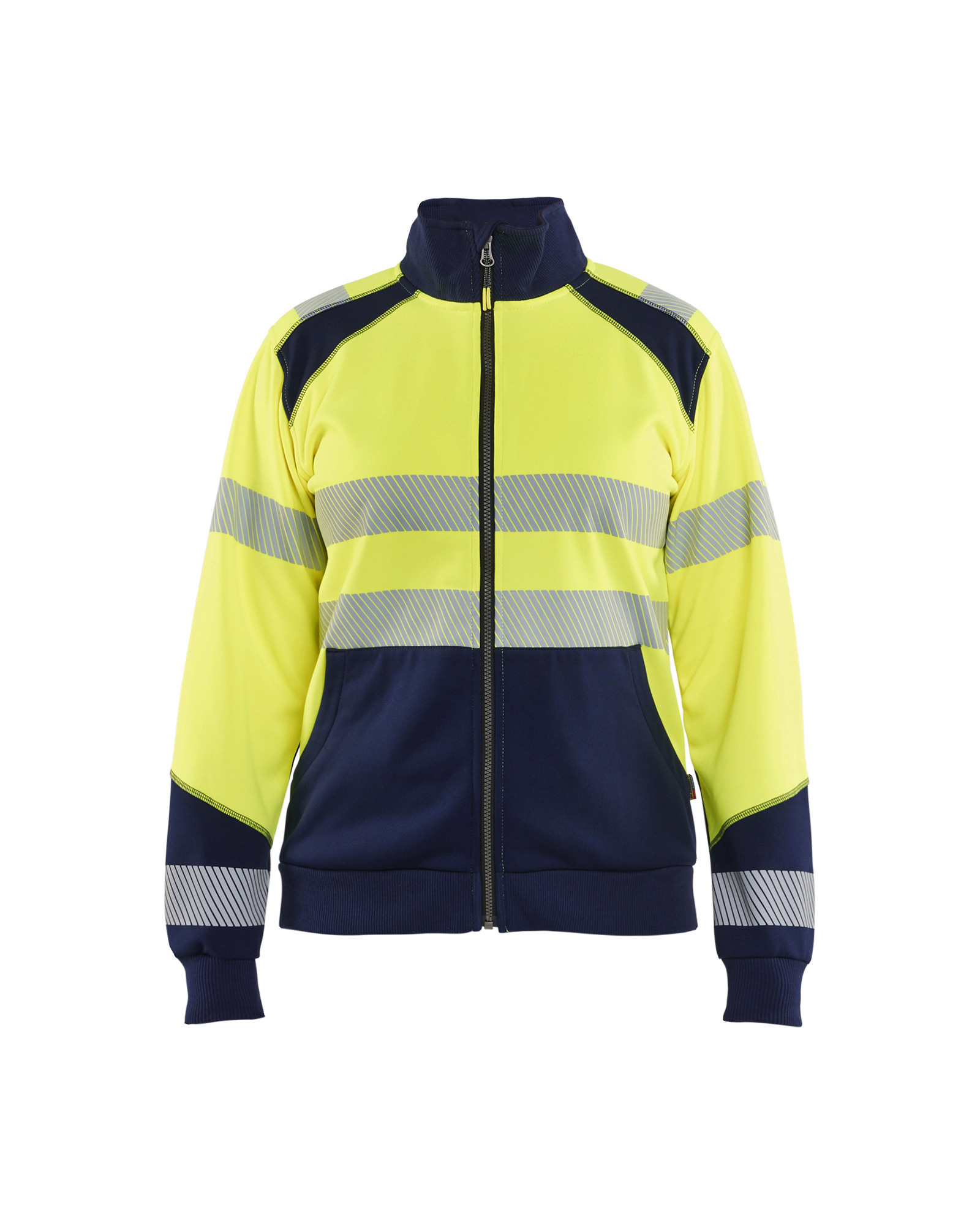 Blåkläder Dame High Vis sweatshirt full-zip - High Vis Gul/Marineblå [3389] / XS