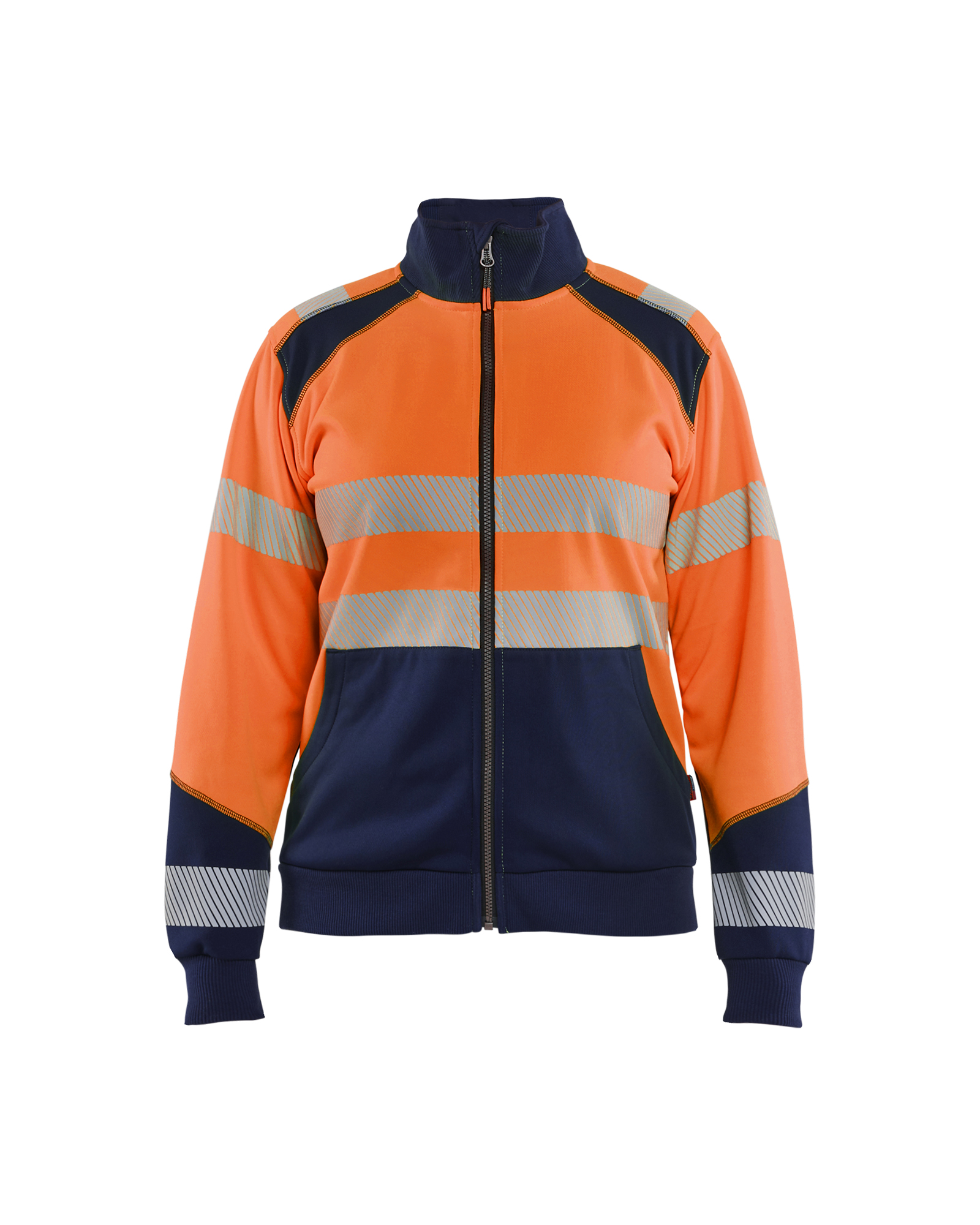 Blåkläder Dame High Vis sweatshirt full-zip - High Vis Orange/Marineblå [5389] / XS