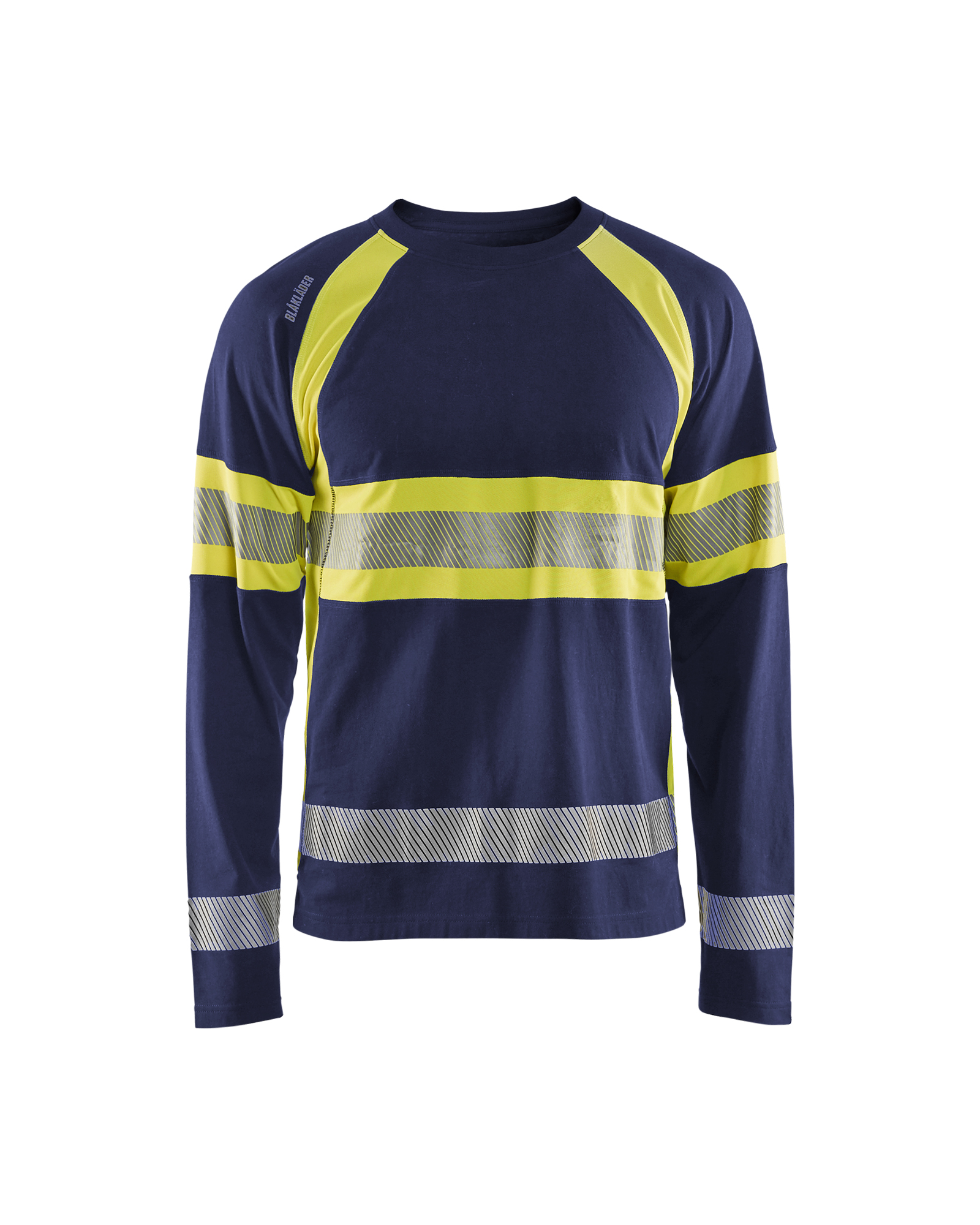 Blåkläder High Vis T-shirt lang ærme - Marineblå/High Vis Gul [8833] / XS