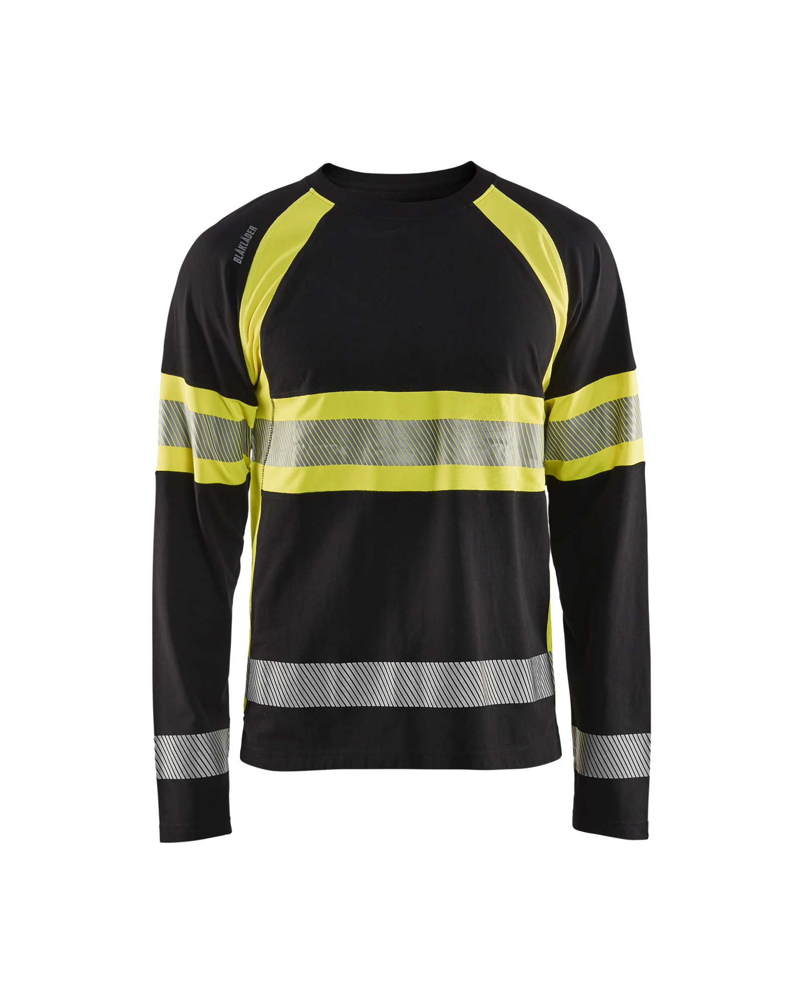 Blåkläder High Vis T-shirt lang ærme - Sort/High Vis Gul [9933] / XS