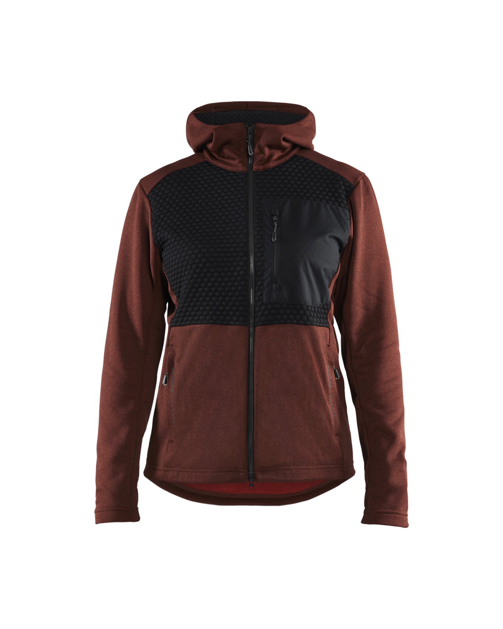 Blåkläder Dame Hættetrøje full zip - Brændt Rød/Sort [5999] / XS