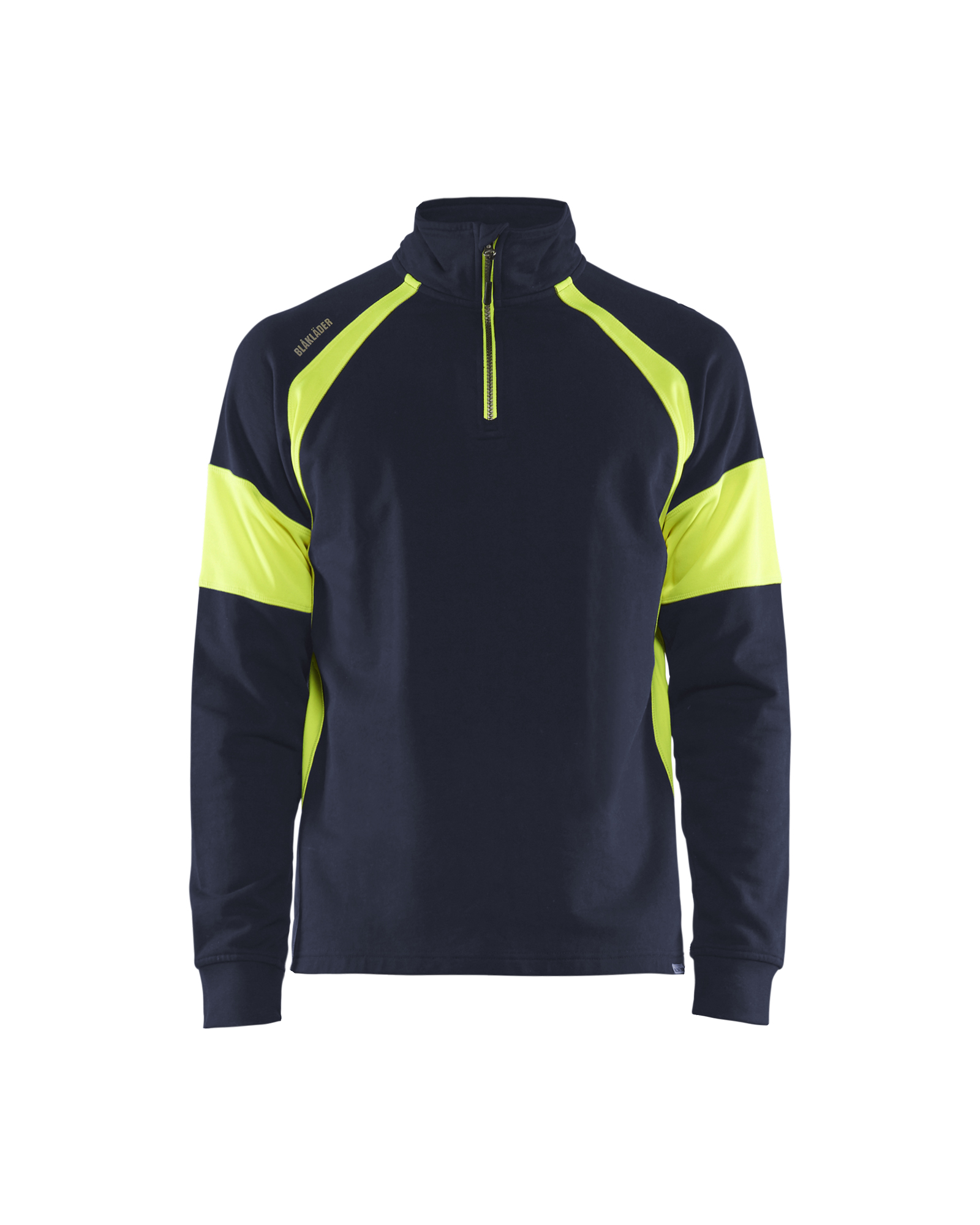 Blåkläder Sweatshirt Half Zip - Marineblå/High Vis Gul [8933] / XS