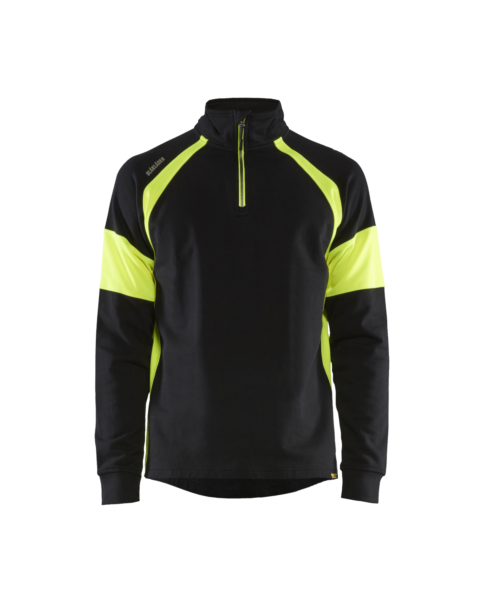 Blåkläder Sweatshirt Half Zip - Sort/High Vis Gul [9933] / XS