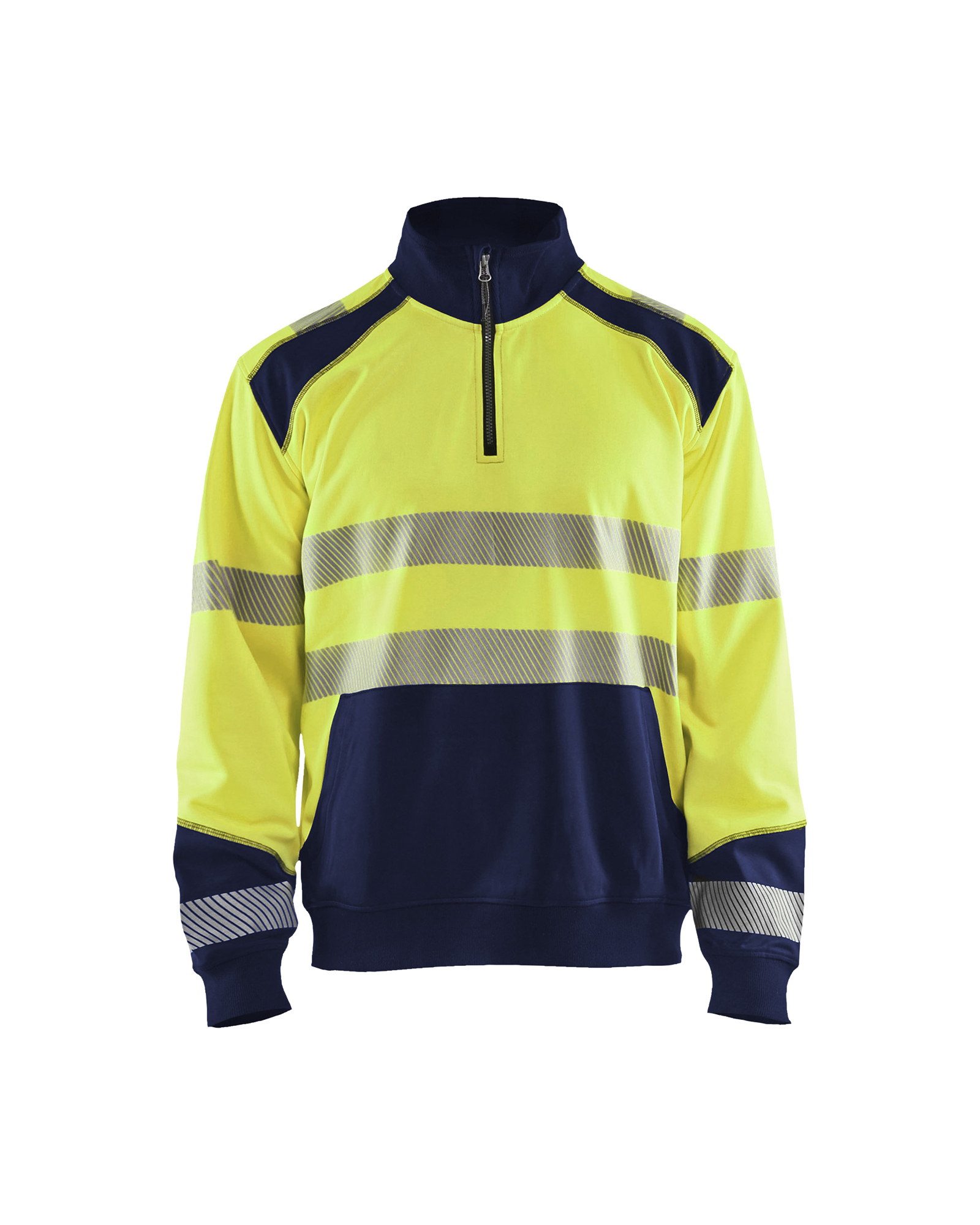 Blåkläder High Vis Sweatshirt half zip - High Vis Gul/Marineblå [3389] / XS