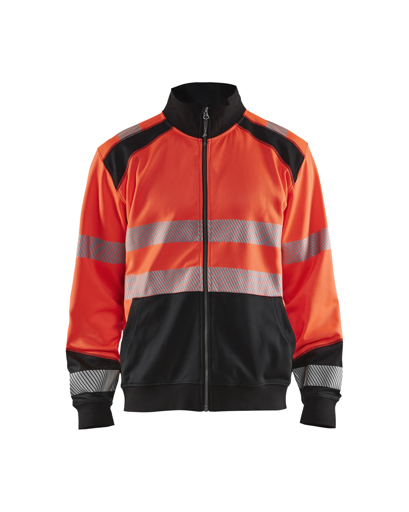 Blåkläder High Vis Sweatshirt full zip - High Vis Rød/Sort [5599] / XS