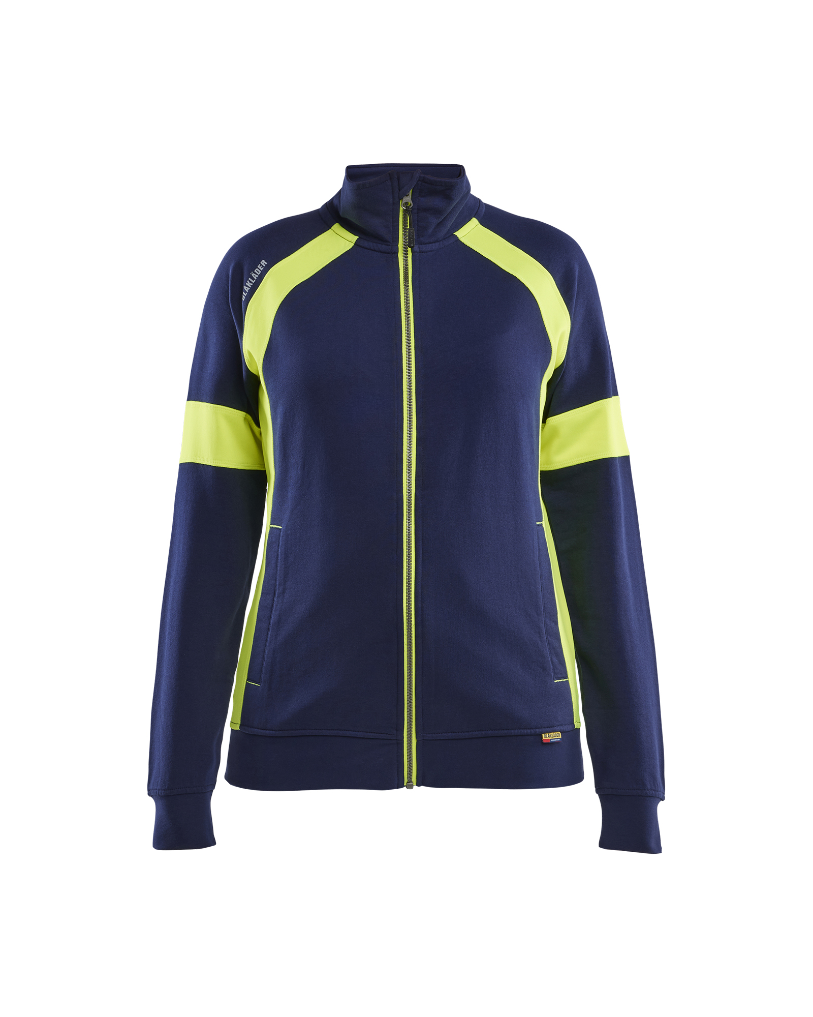Blåkläder Dame Sweatshirt Full Zip - Marineblå/High Vis Gul [8933] / XS