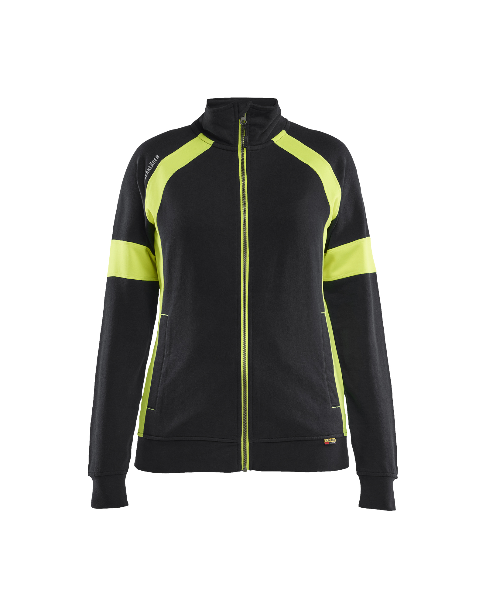 Blåkläder Dame Sweatshirt Full Zip - Sort/High Vis Gul [9933] / XS