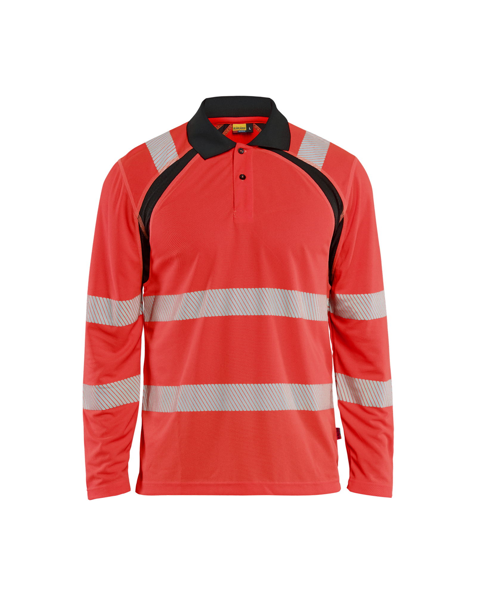 Blåkläder High Vis UV Polo Lang Ærme - High Vis Rød/Sort [5599] / XS