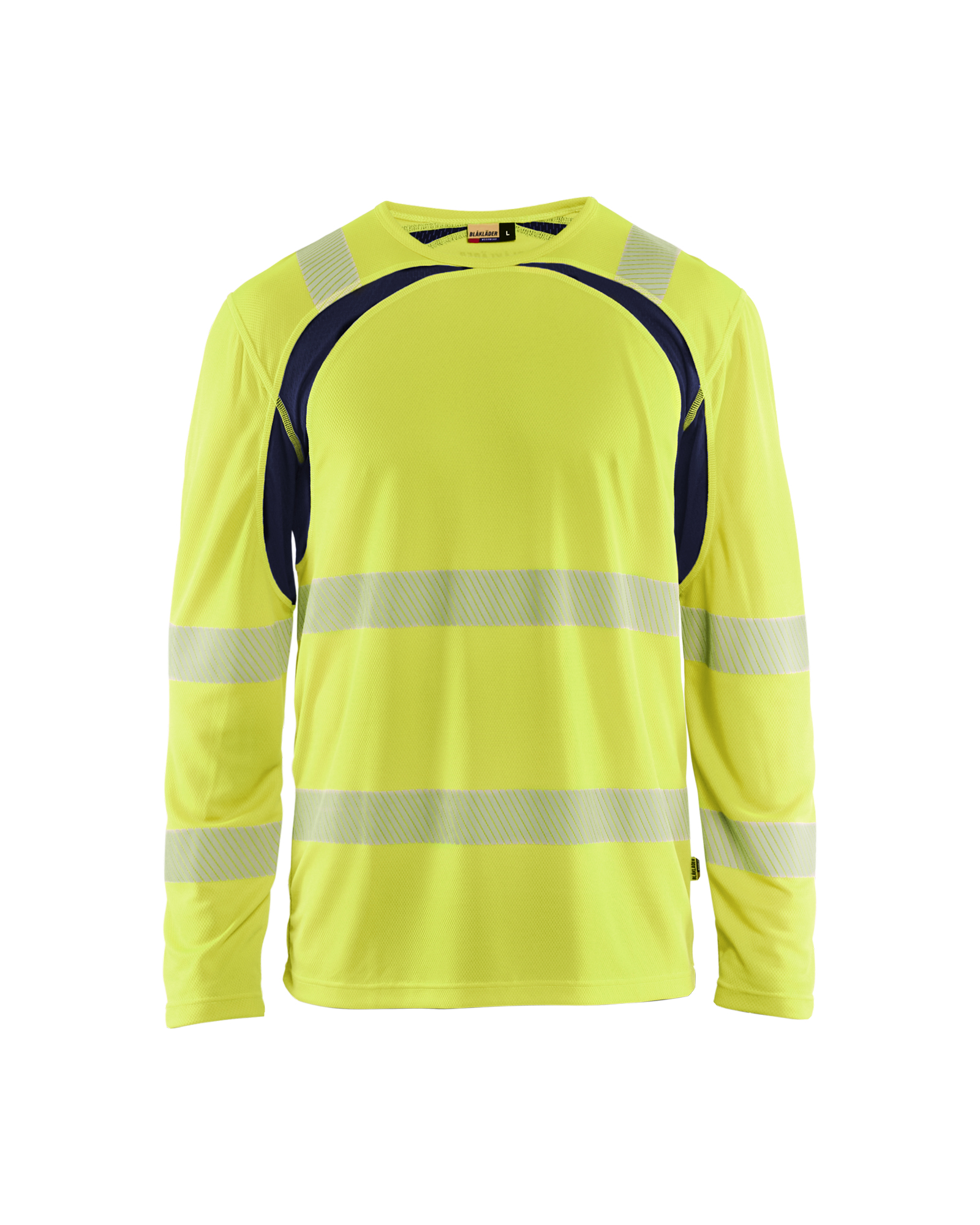 Blåkläder High Vis t-shirt lang ærme - High Vis Gul/Marineblå [3389] / XS