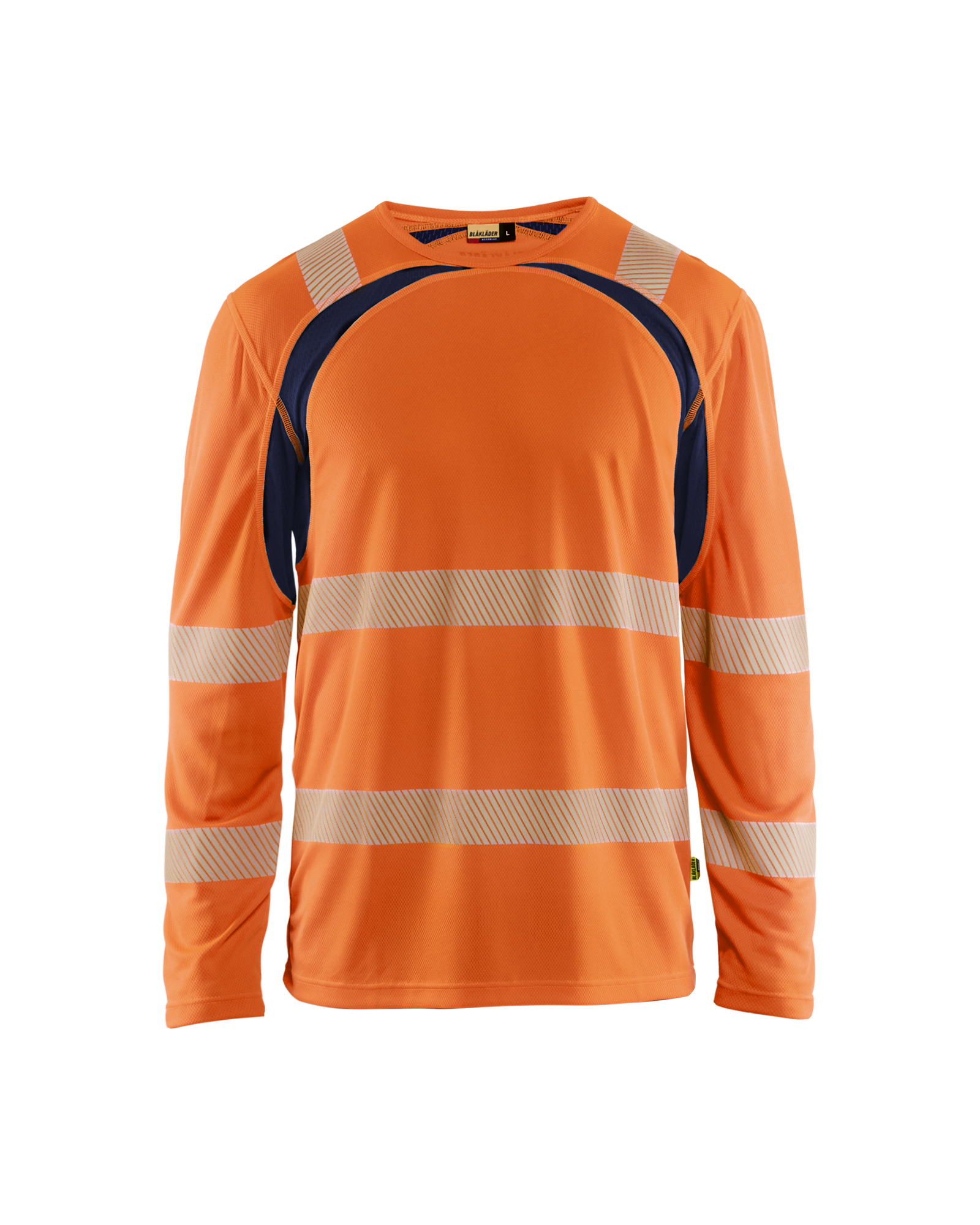 Blåkläder High Vis t-shirt lang ærme - High Vis Orange/Marineblå [5389] / XS