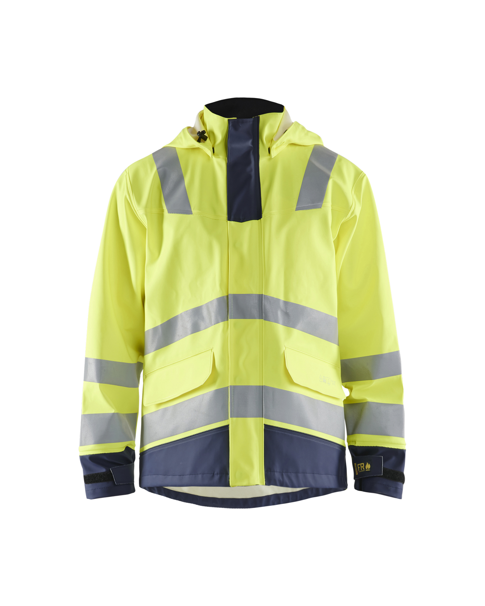Blåkläder High Vis Flammehæmmende Regnjakke Level 2 - High Vis Gul/Marineblå [3389] / XS