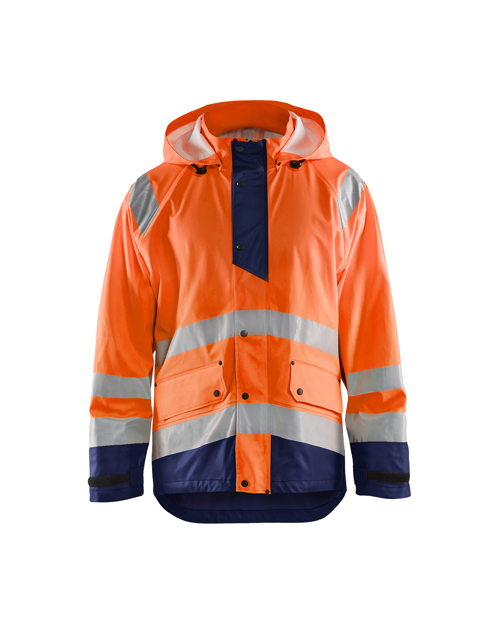 Blåkläder High Vis Regnjakke Level 1 - High Vis Orange/Marineblå [5389] / XS