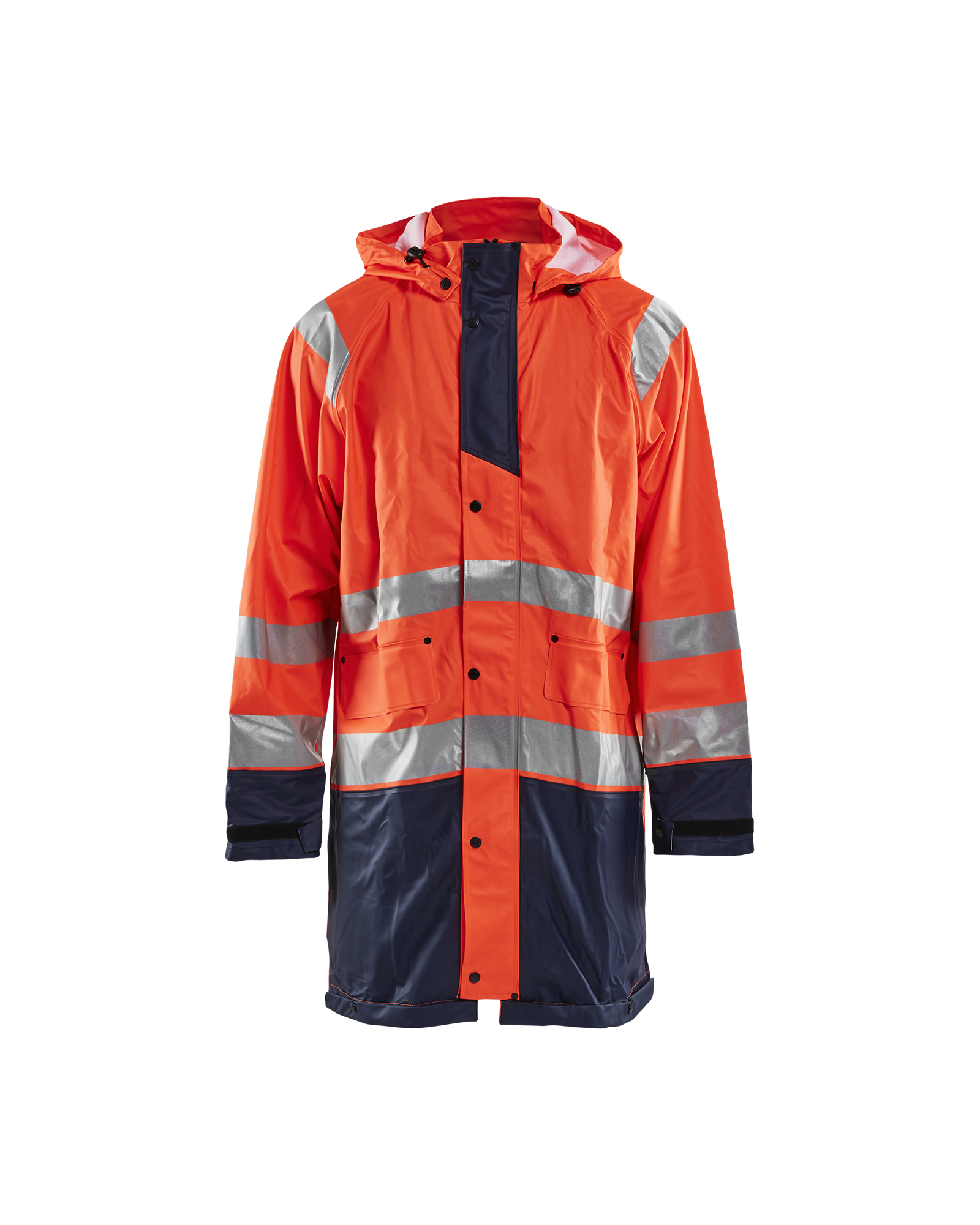 Blåkläder High Vis Regnjakke Level 1 - High Vis Orange/Marineblå [5389] / XS