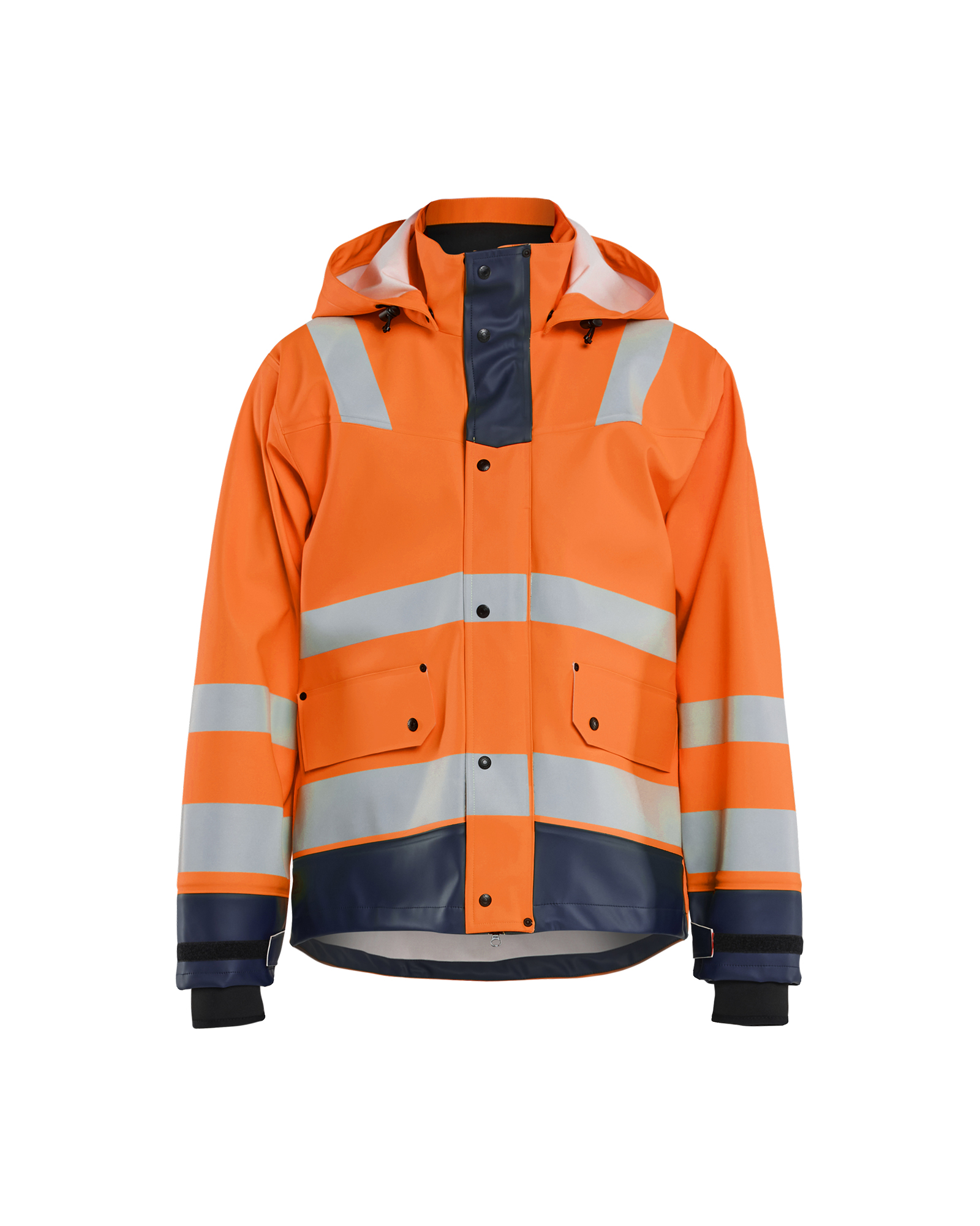 Blåkläder High Vis Regnjakke Level 3 - High Vis Orange/Marineblå [5389] / XS