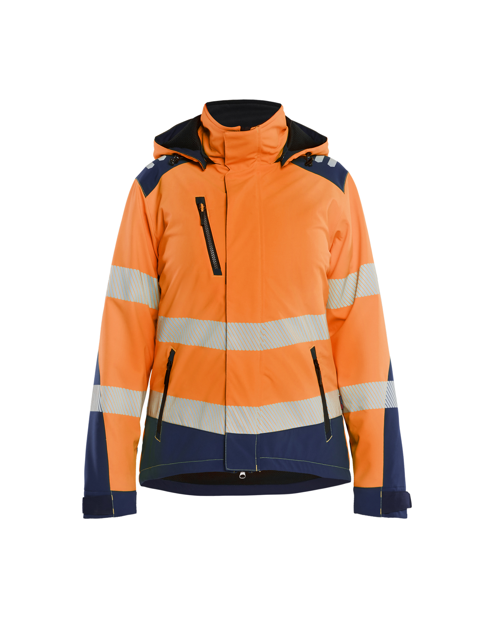 Blåkläder Dame High Vis Letforet Vinter Softshelljakke - High Vis Orange/Marineblå [5389] / XS