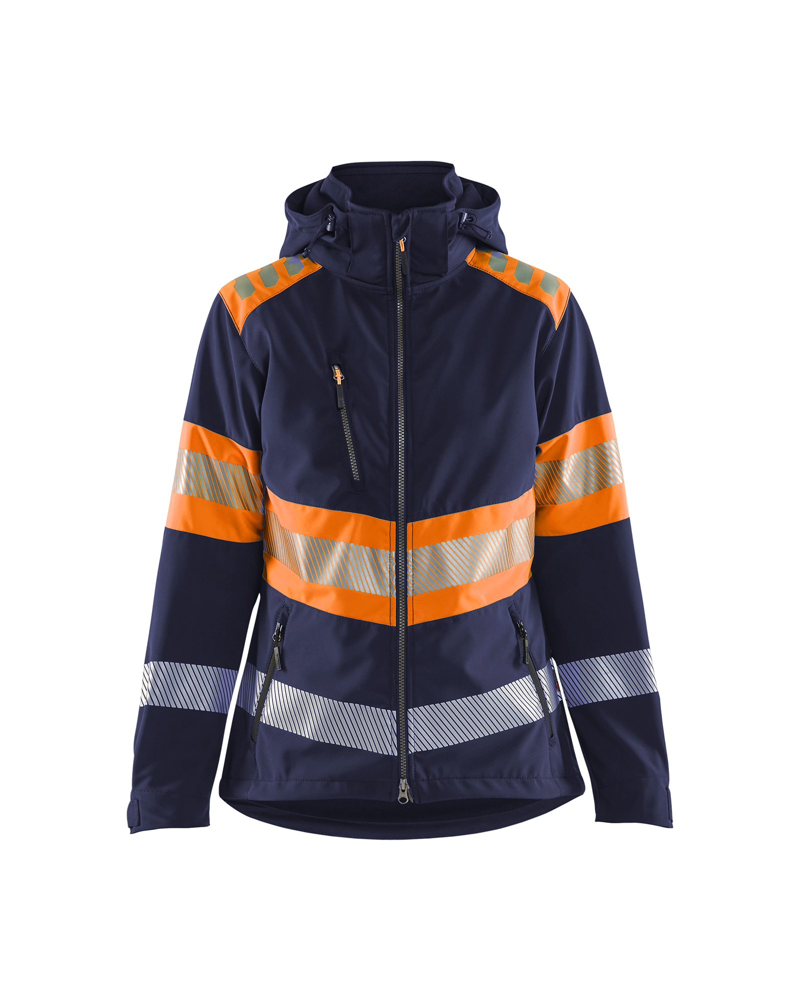 Blåkläder Dame High Vis Softshell Jakke - Marineblå/High Vis Orange [8953] / XS