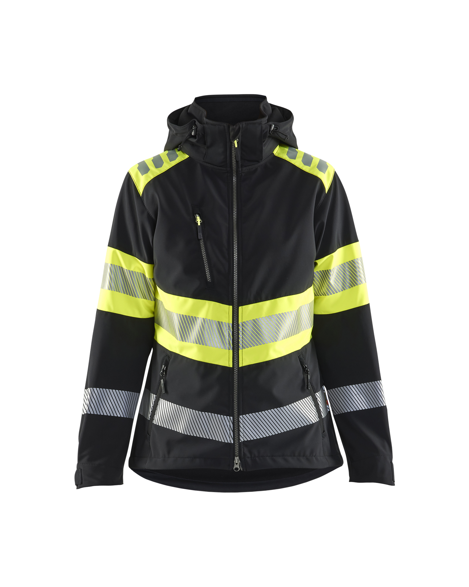 Blåkläder Dame High Vis Softshell Jakke - Sort/High Vis Gul [9933] / XS