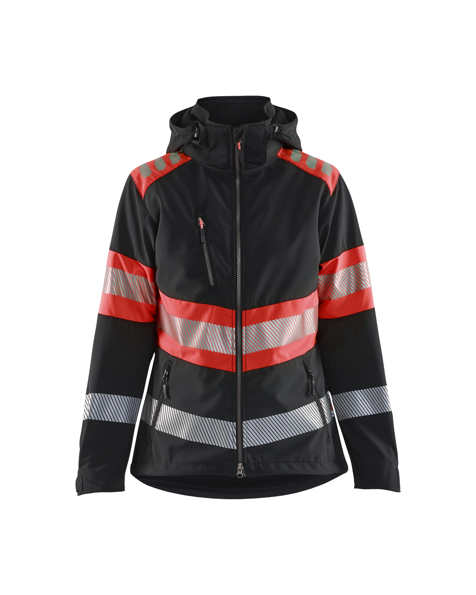 Blåkläder Dame High Vis Softshell Jakke - Sort/High Vis Rød [9955] / XS