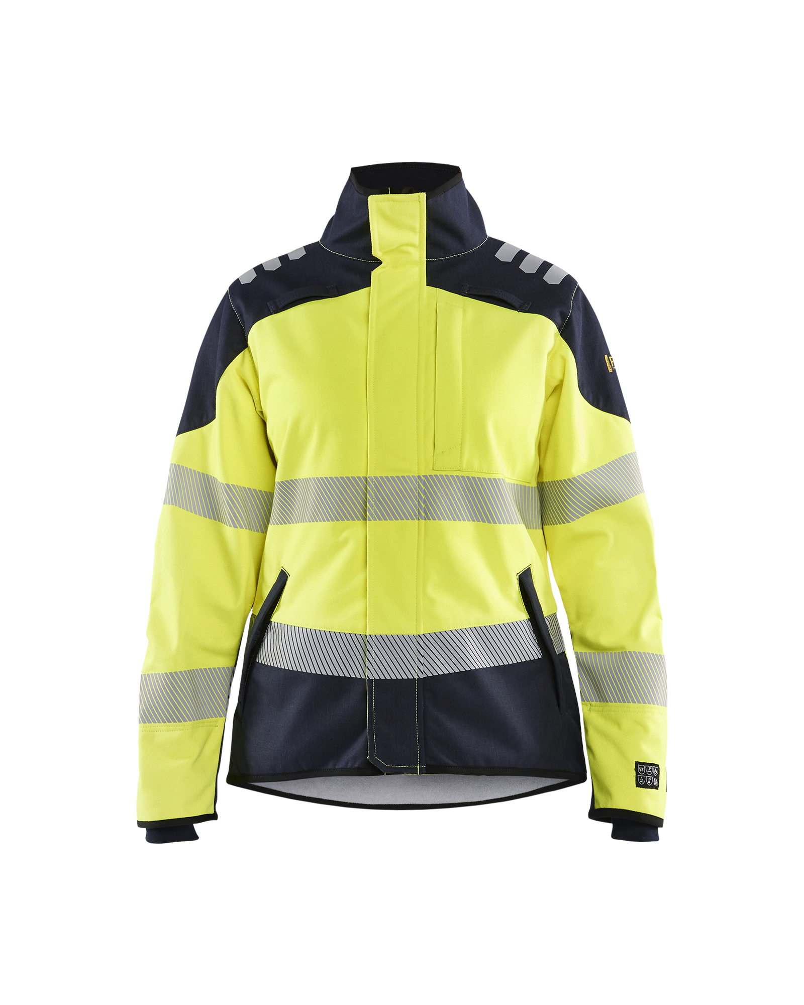 Blåkläder Dame Multinorm Softshell Jakke Inherent - High Vis Gul/Marineblå [3389] / XS