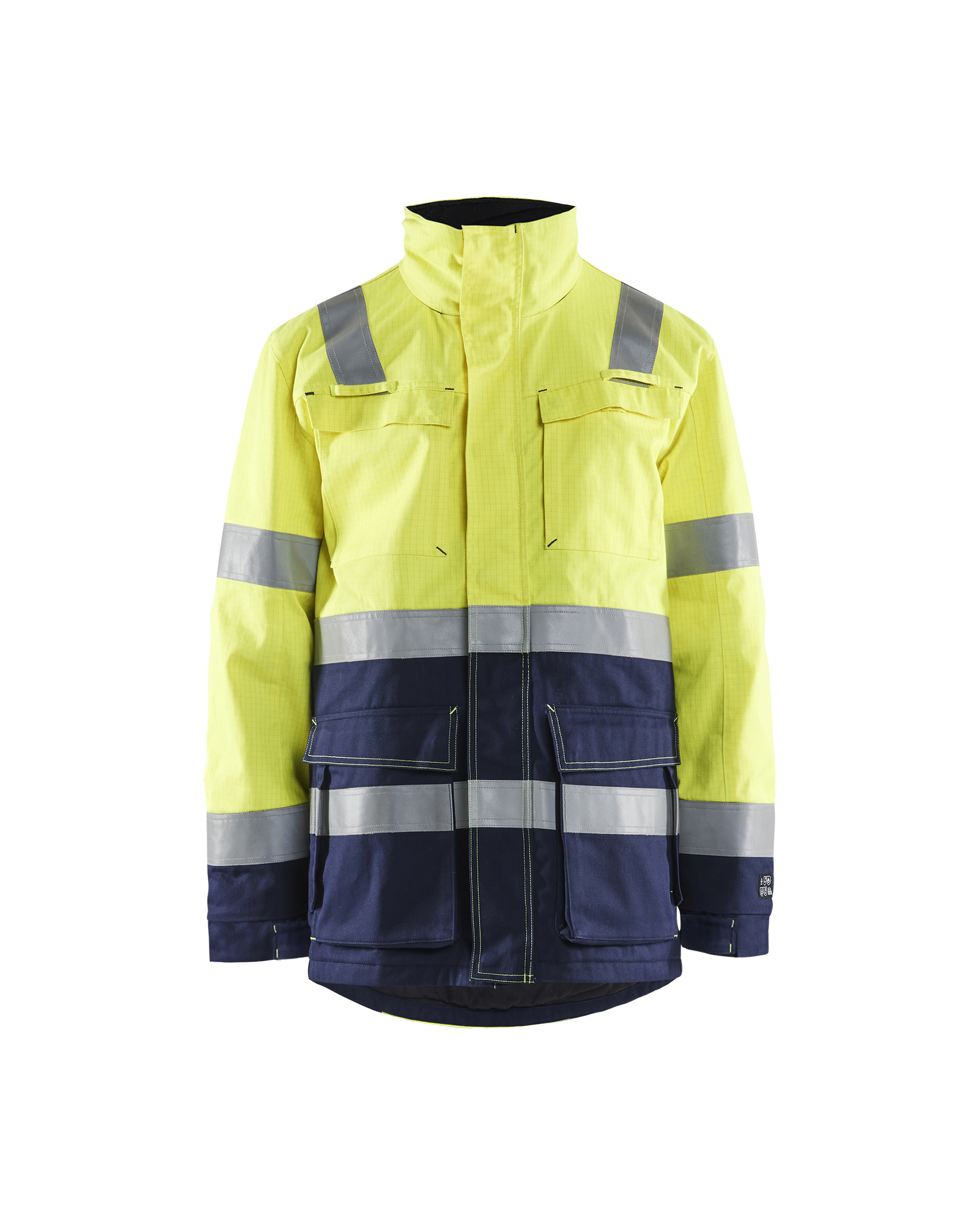 Blåkläder Multinorm Vinterparkajakke - High Vis Gul/Marineblå [3389] / XS